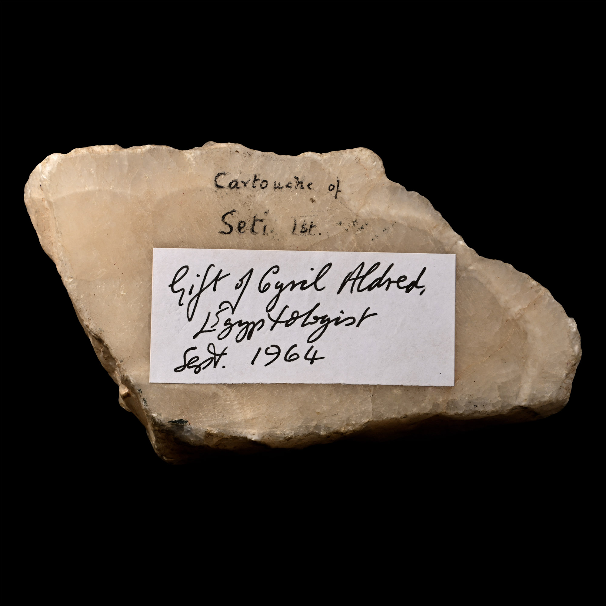 Egyptian Alabaster Fragment with Pharaoh Seti I's Cartouches