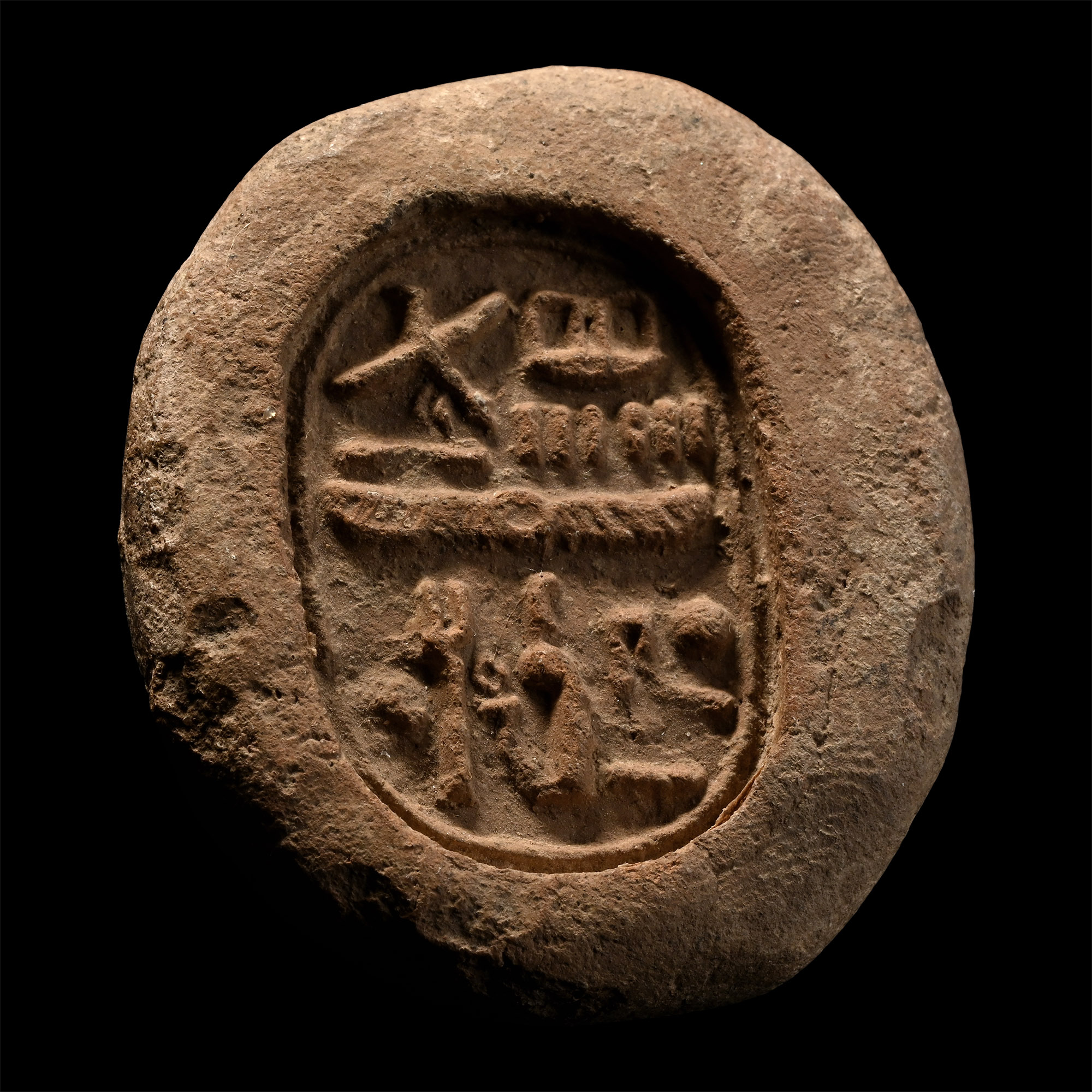Egyptian Terracotta Mould with Impression of the Cartouche of Pharaoh Ramesses II