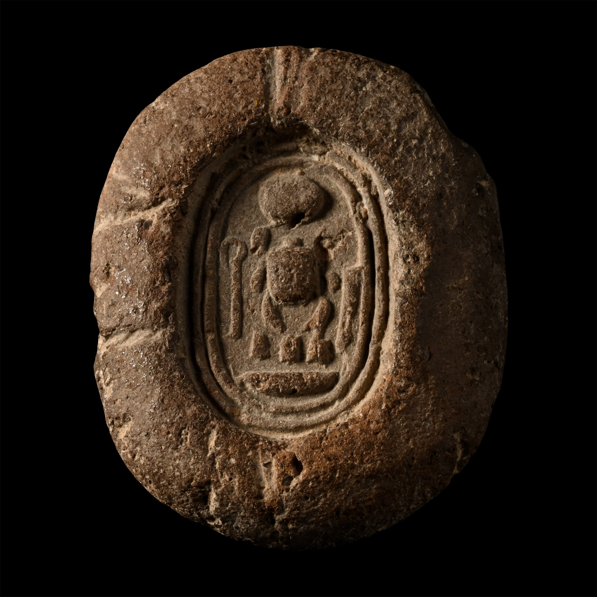 Egyptian Terracotta Mould with Impression of the Cartouche of Pharaoh Tutankhamun