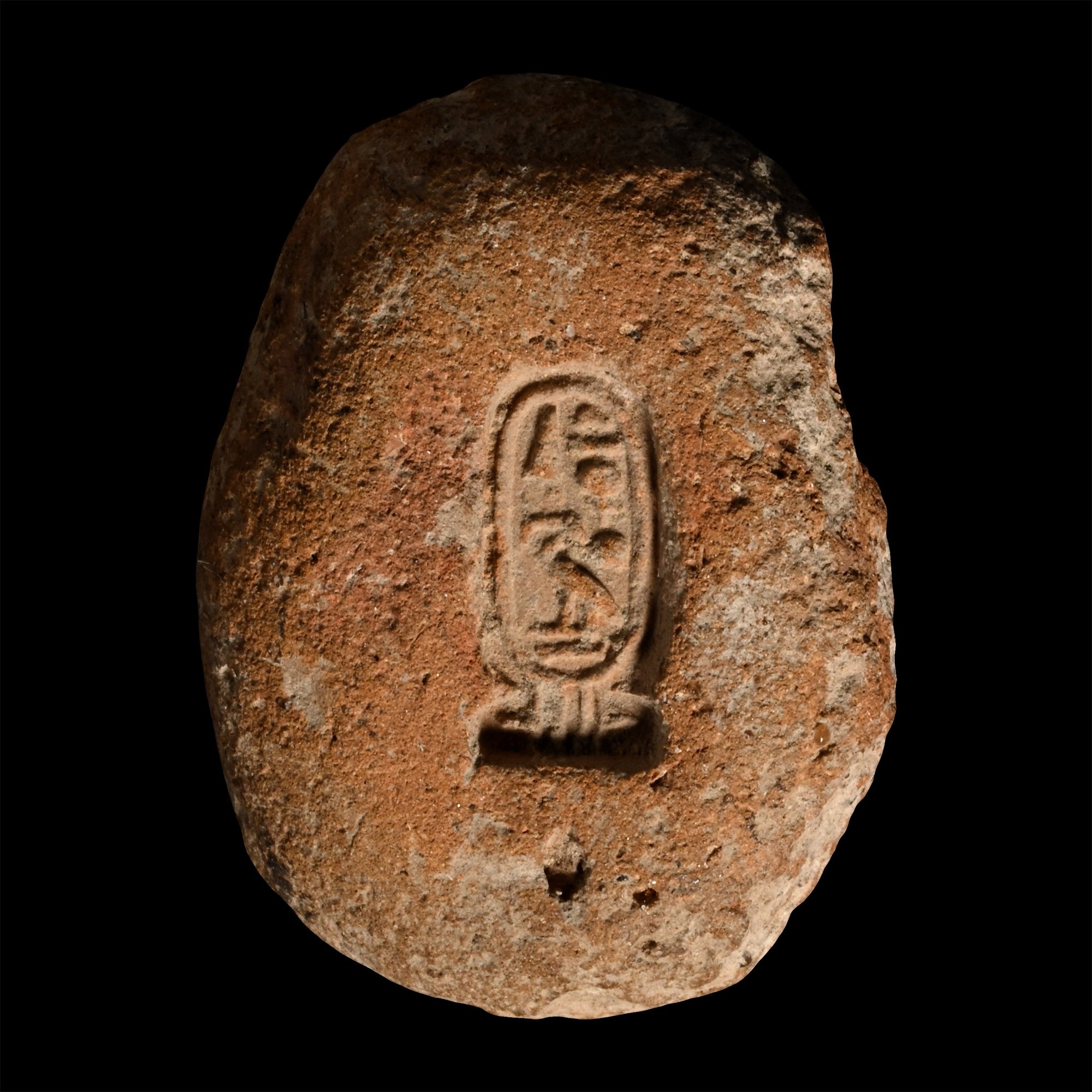 Egyptian Terracotta Mould with Impression of the Cartouche of Pharaoh Akhenaten