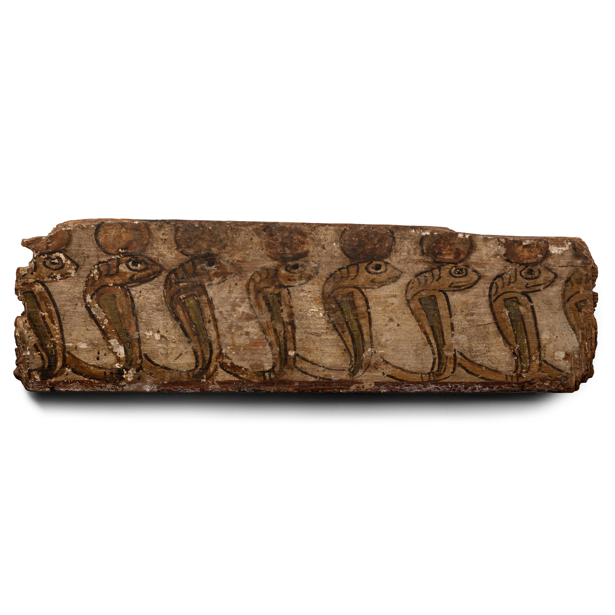 Egyptian Canopic Chest Fragment with Cobras