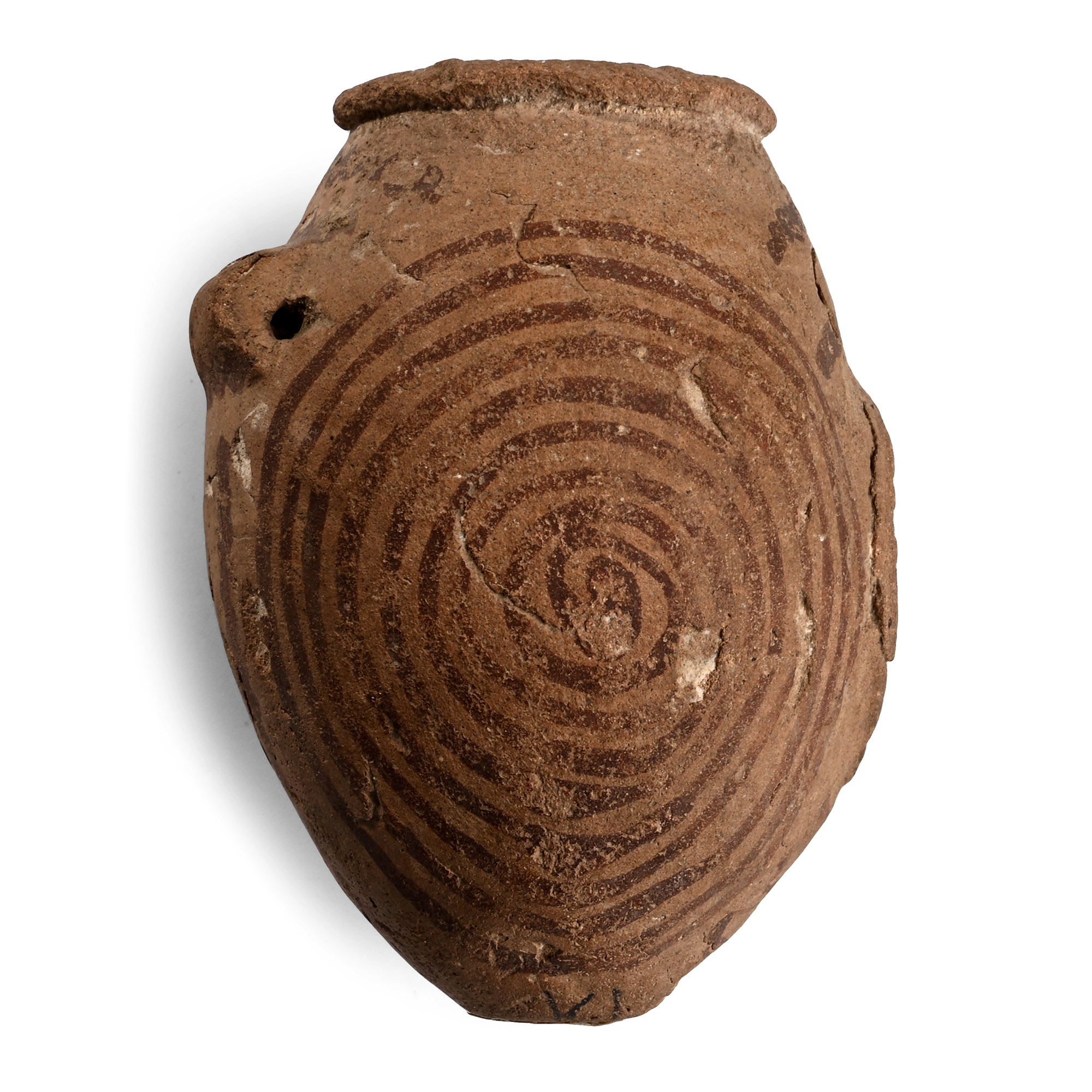 Egyptian Terracotta Pot with Painted Decoration