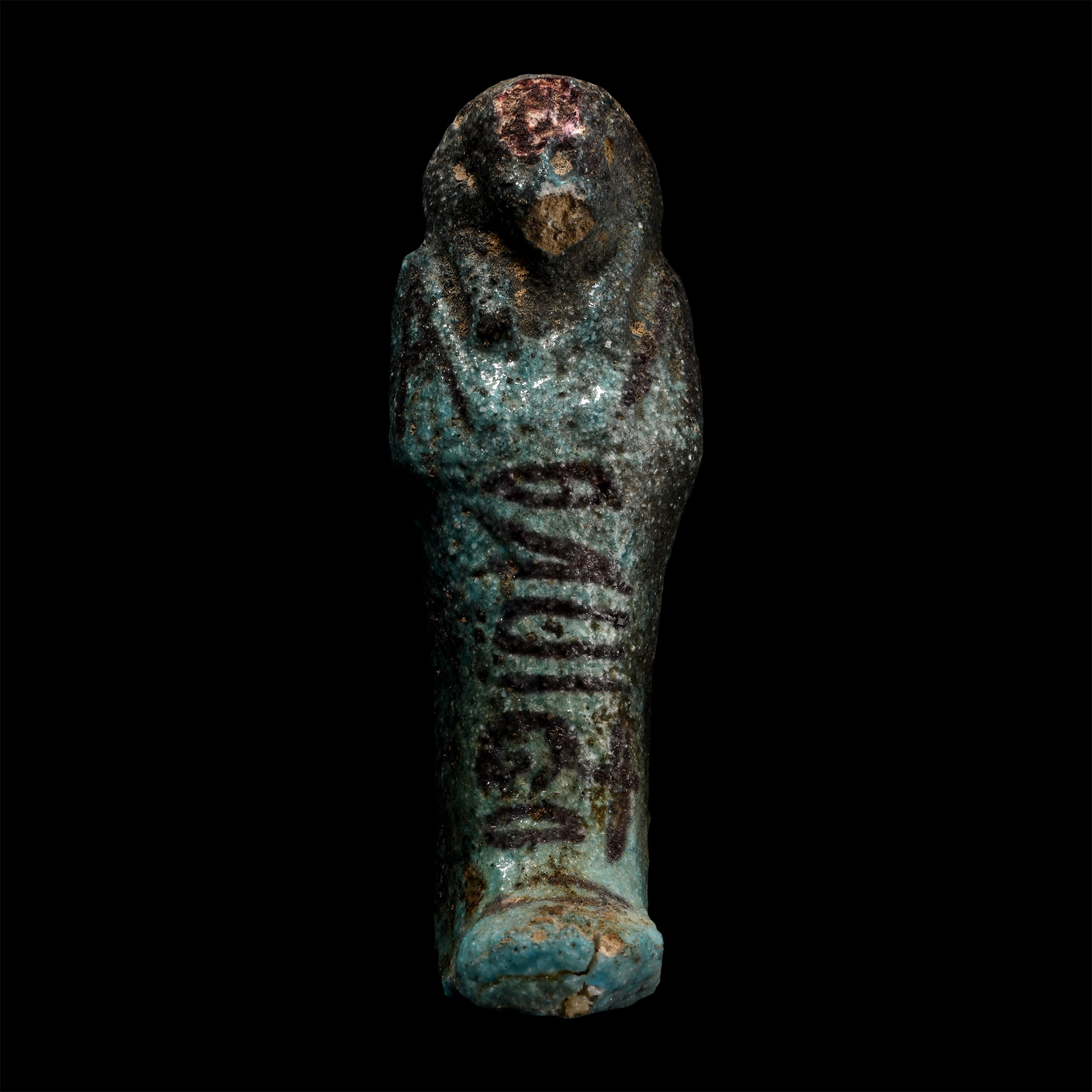 Egyptian Turquoise Blue Glazed Faience Shabti Ten-ankhet