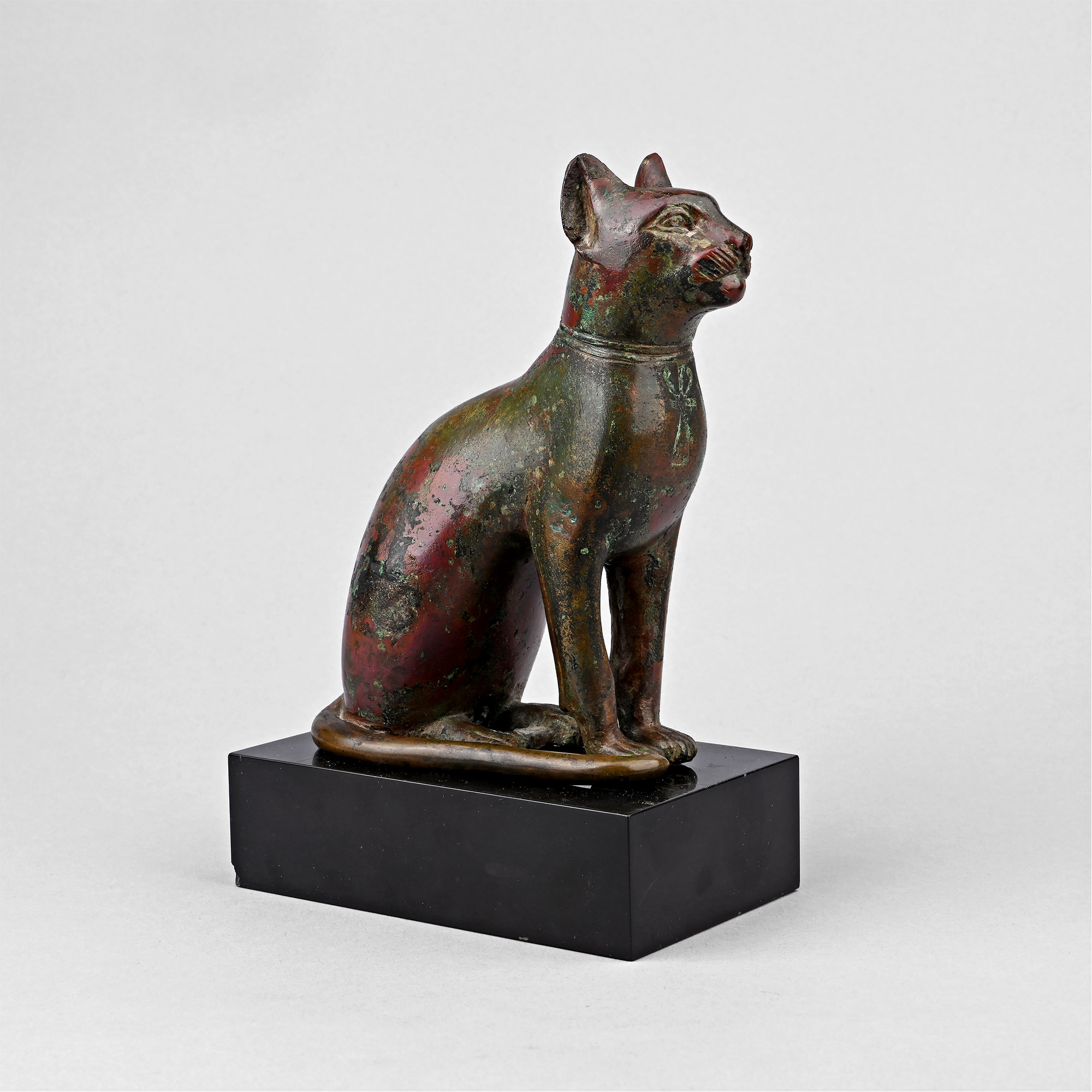 'The Clayton' Large Egyptian Bronze Seated Cat Statue of the Goddess Bastet