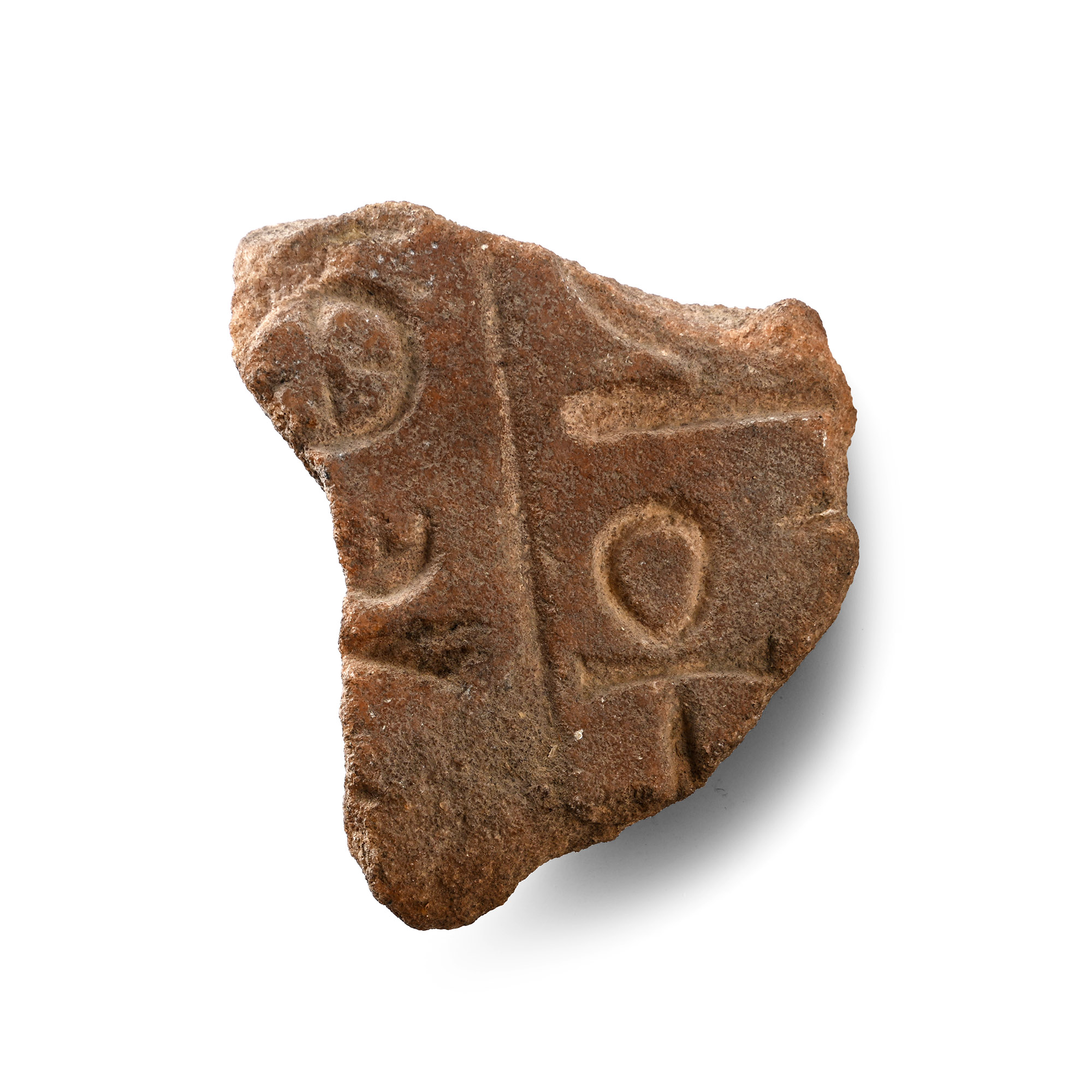 Egyptian Red Quartzite Granite Hieroglyphic Fragment with Part of Cartouche