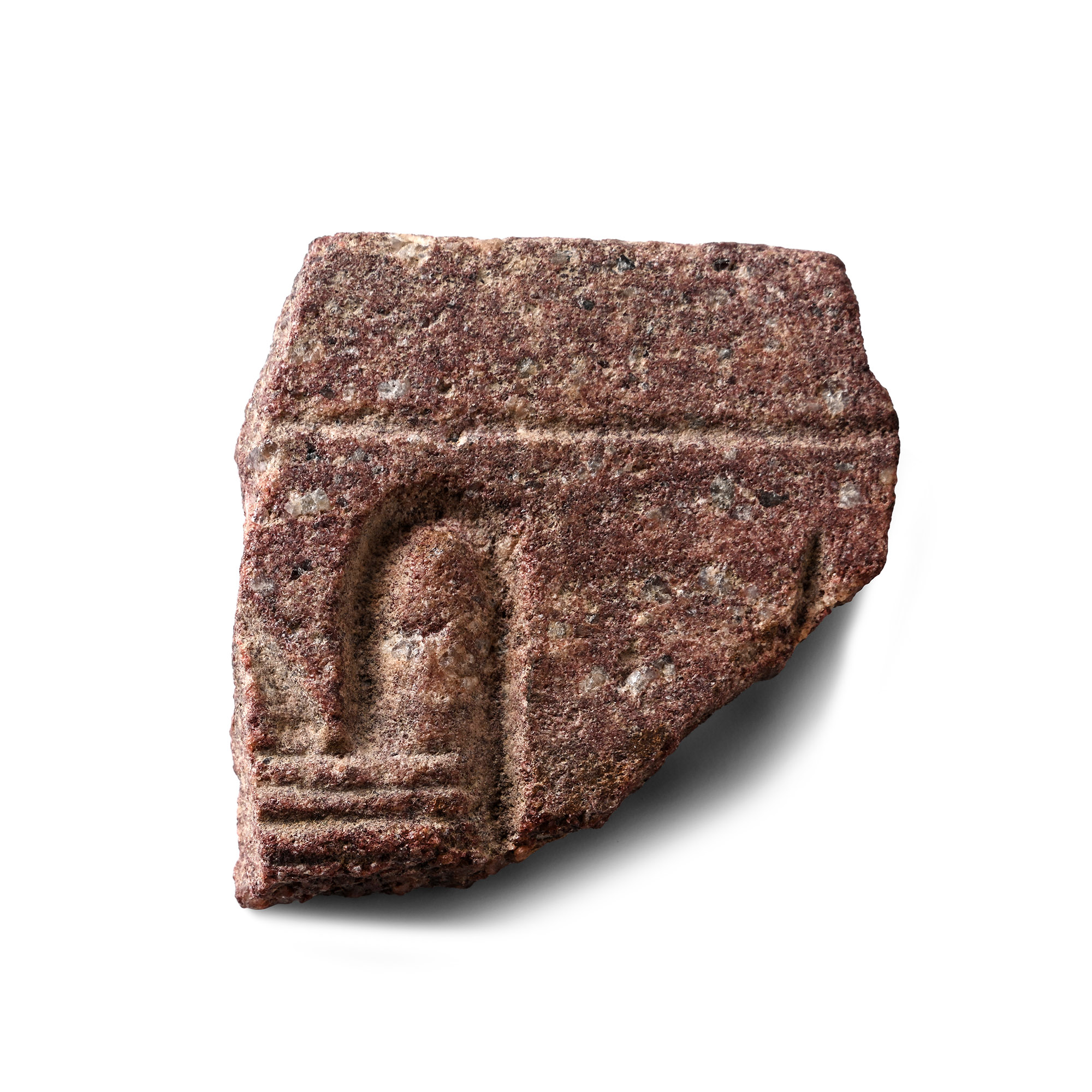 Egyptian Red Quartzite Granite Fragment with Part of Cartouche