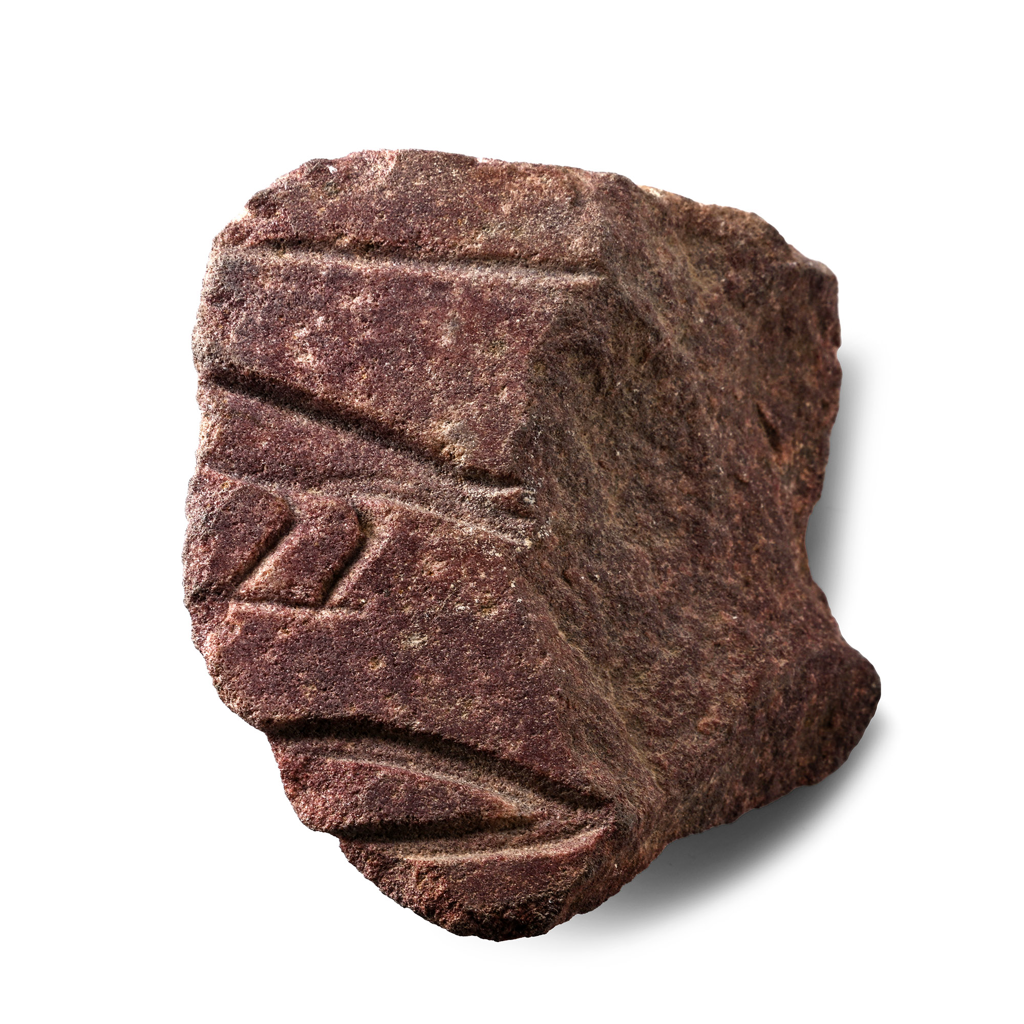 Egyptian Red Quartzite Granite Hieroglyphic Fragment