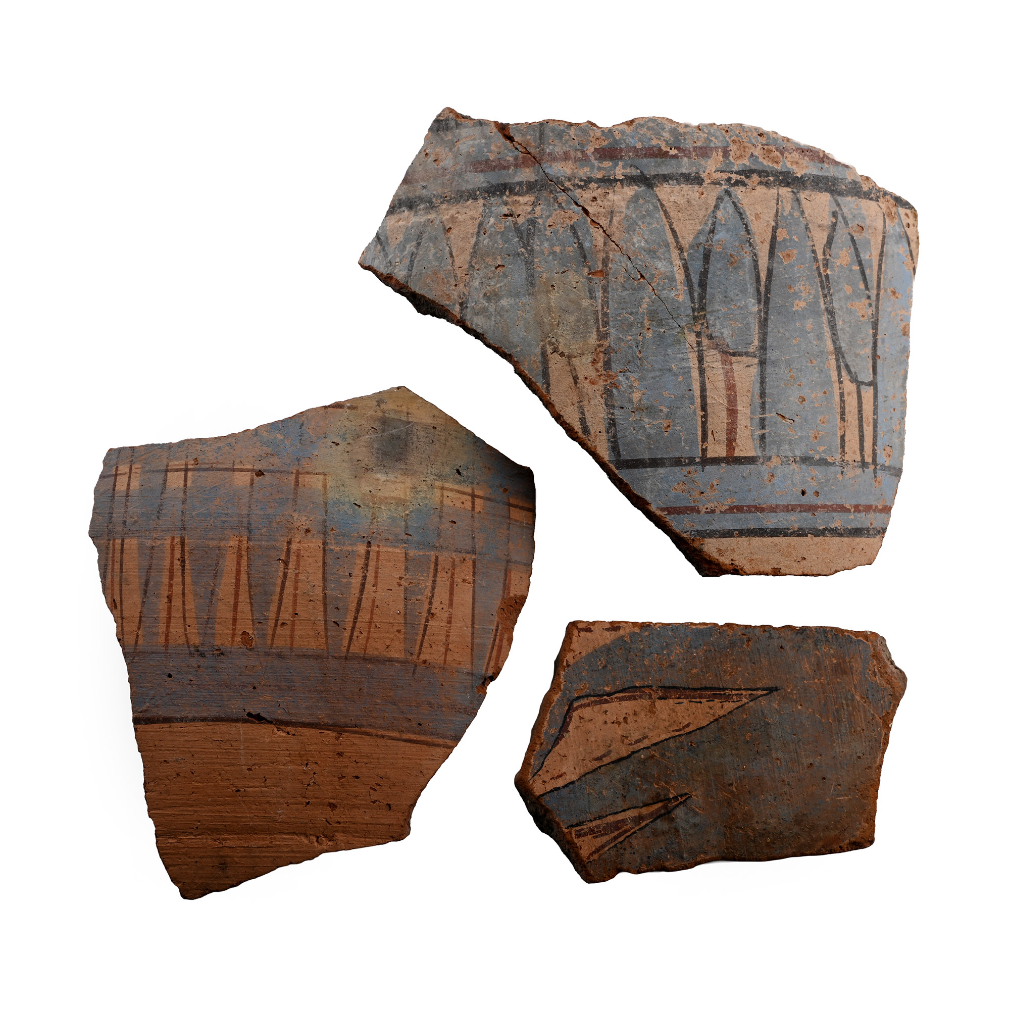 Large Egyptian Painted Bowl Fragments