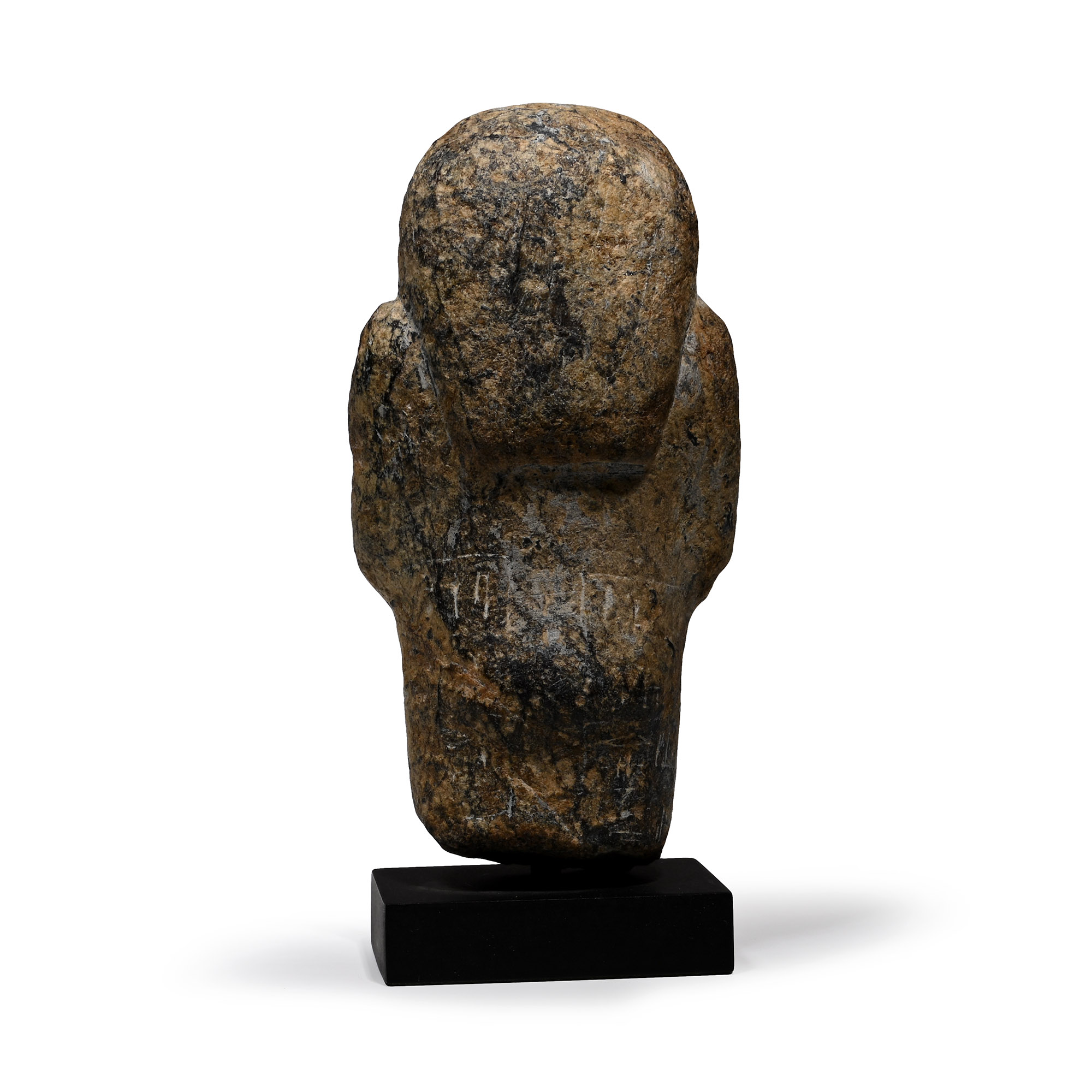 Egyptian Yellow and Black Serpentine Hieroglyphic Shabti