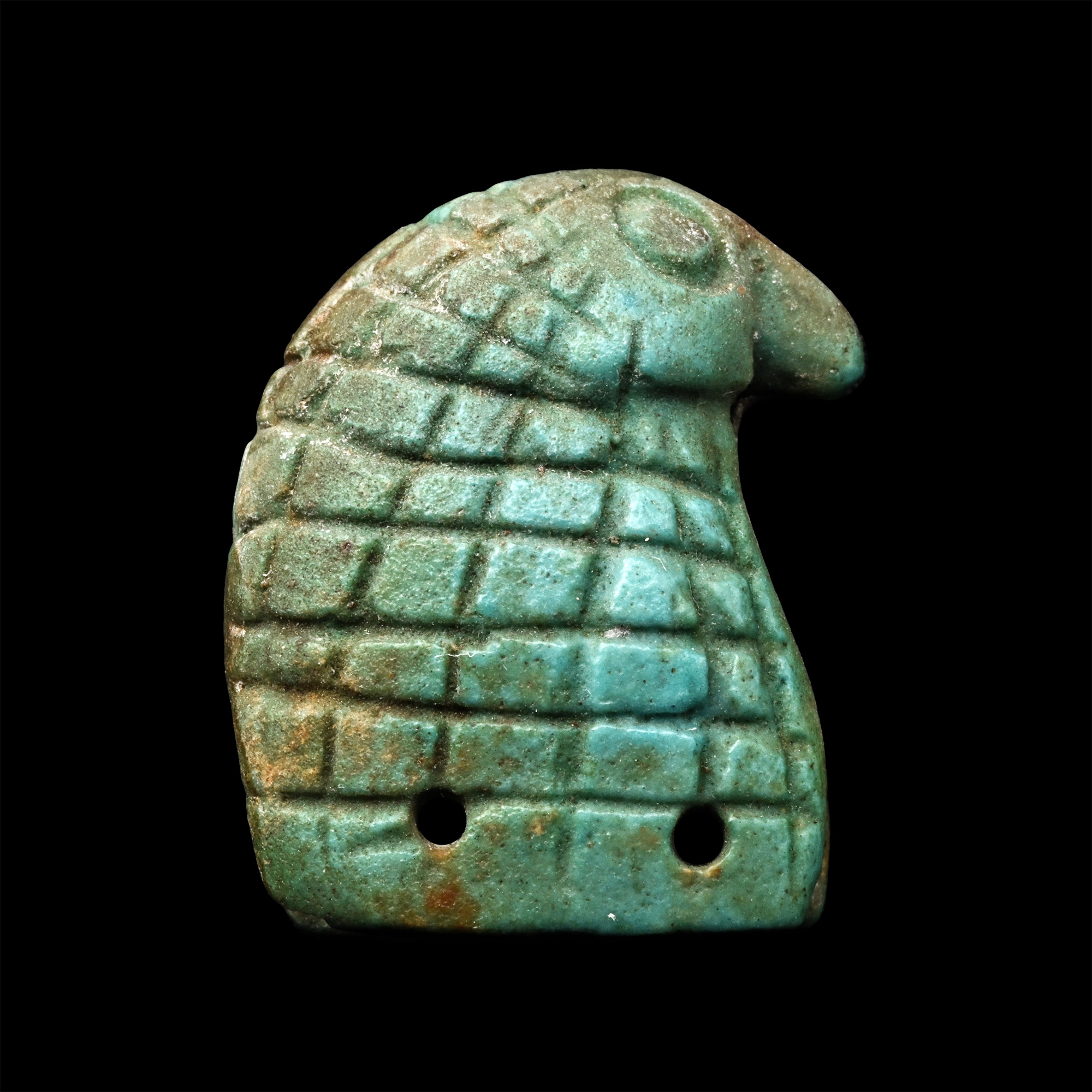 Egyptian Green Glazed Faience Qebehsenuef Attachment