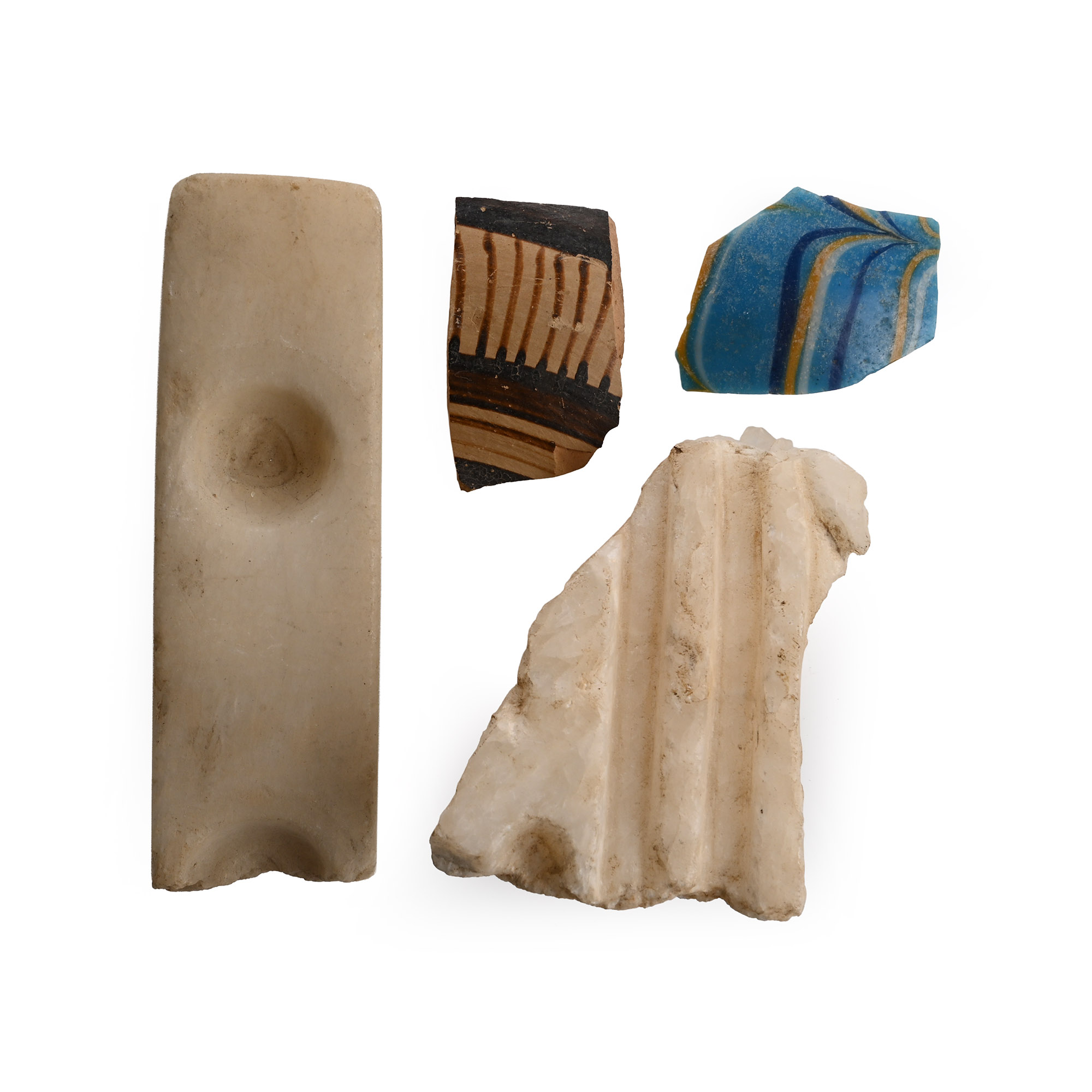 Egyptian Alabaster and Ceramic Group
