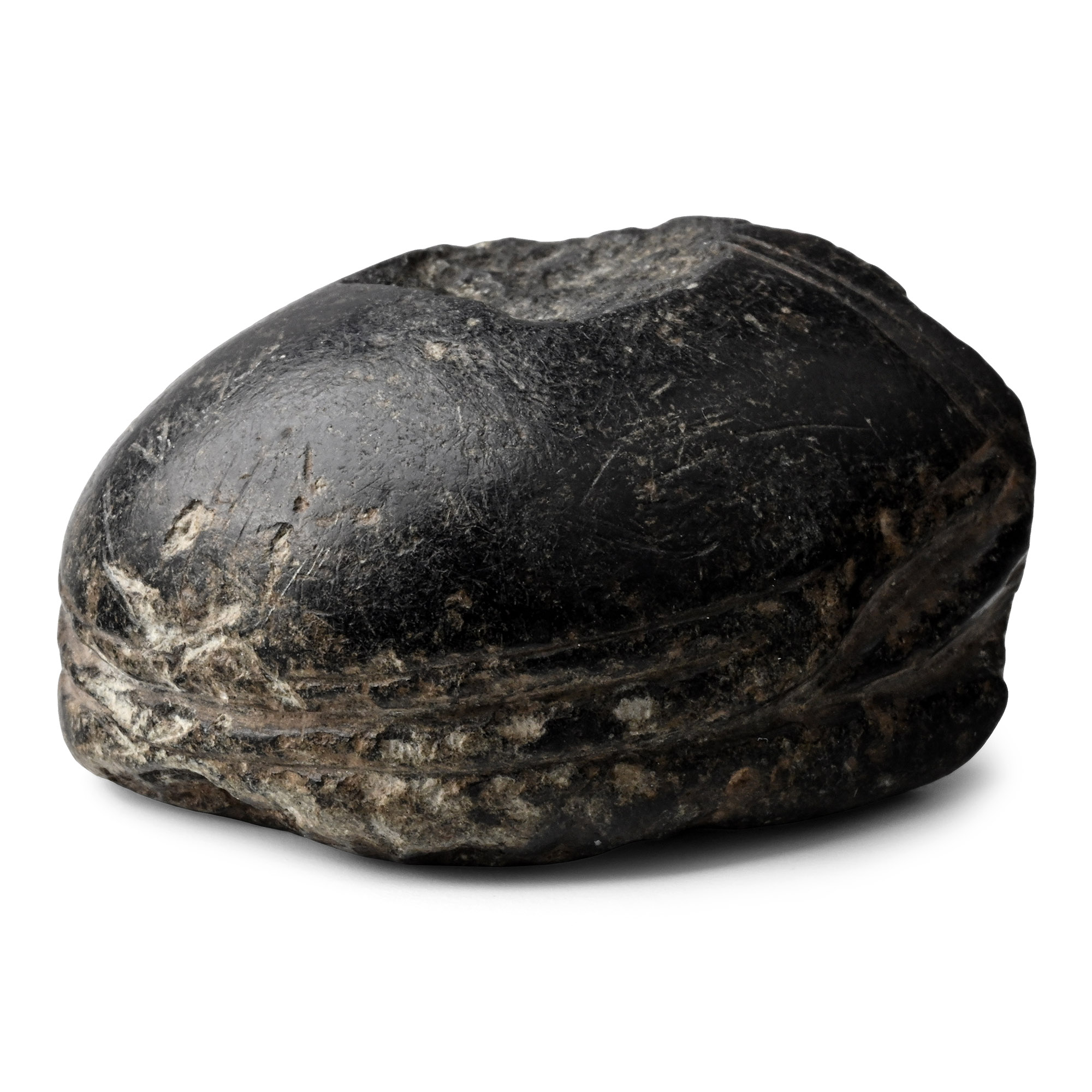 Large Egyptian Black Stone Heart Scarab Fragment