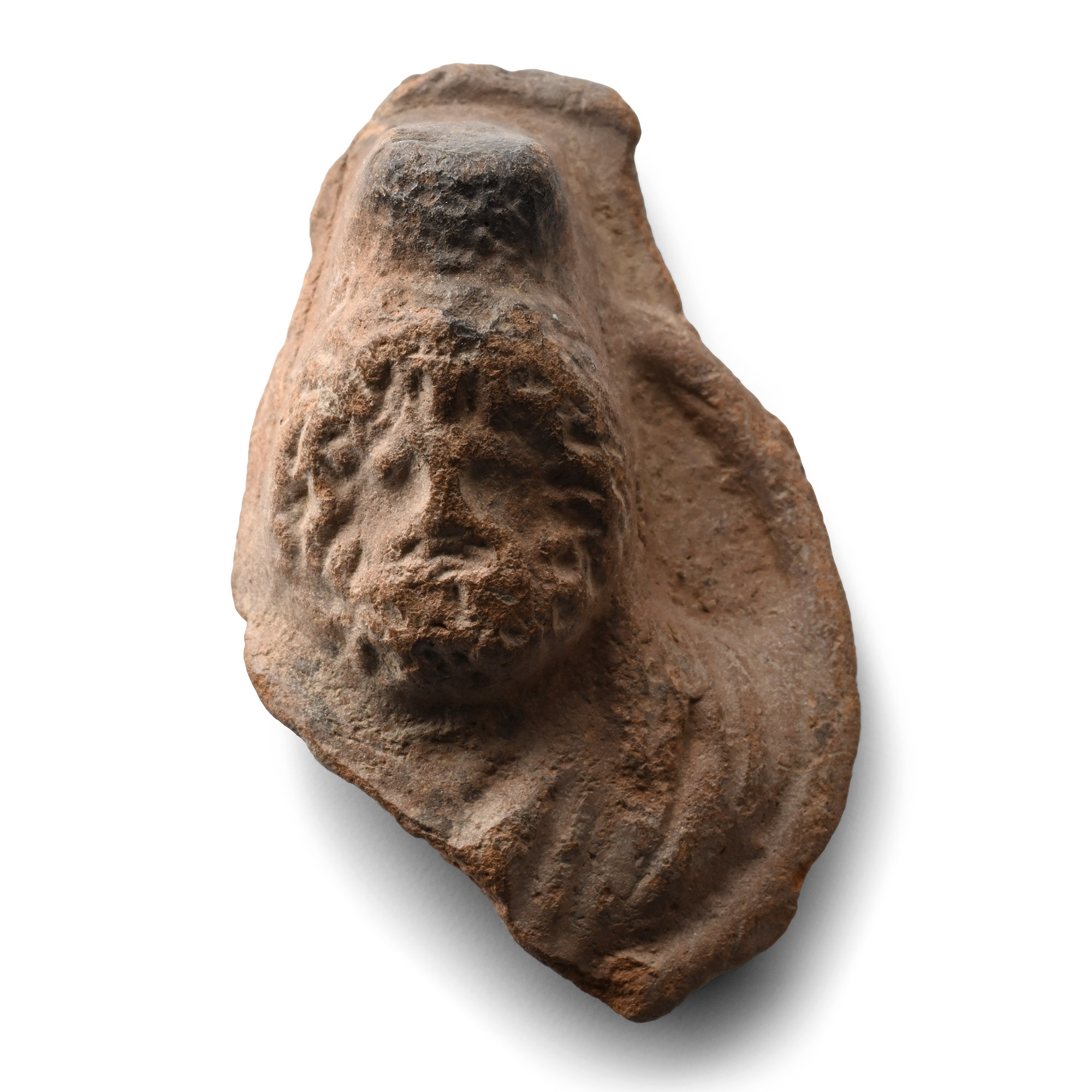 Egyptian Terracotta Statuette Head of the God Serapis