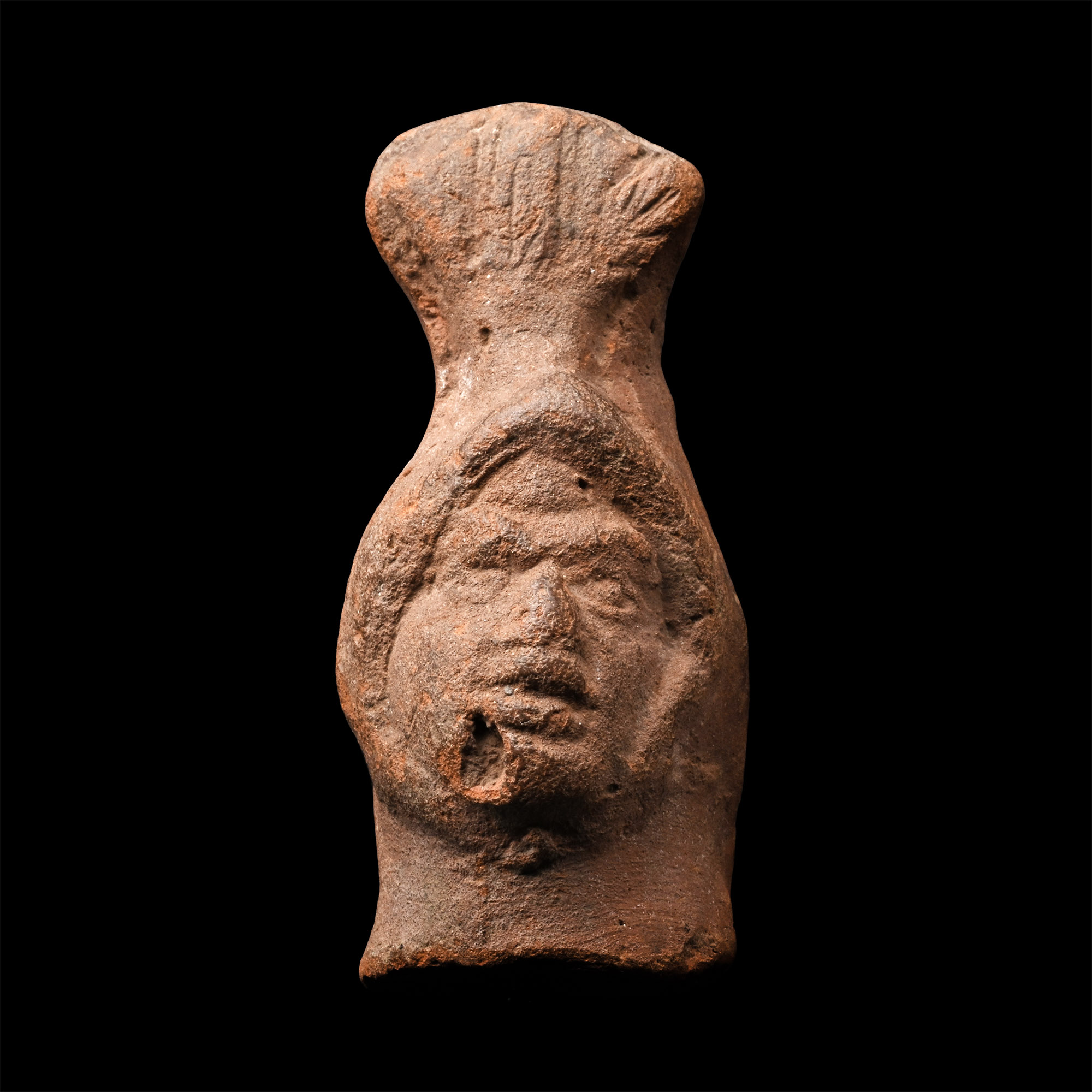 Egyptian Terracotta Statuette Head of the God Harpocrates