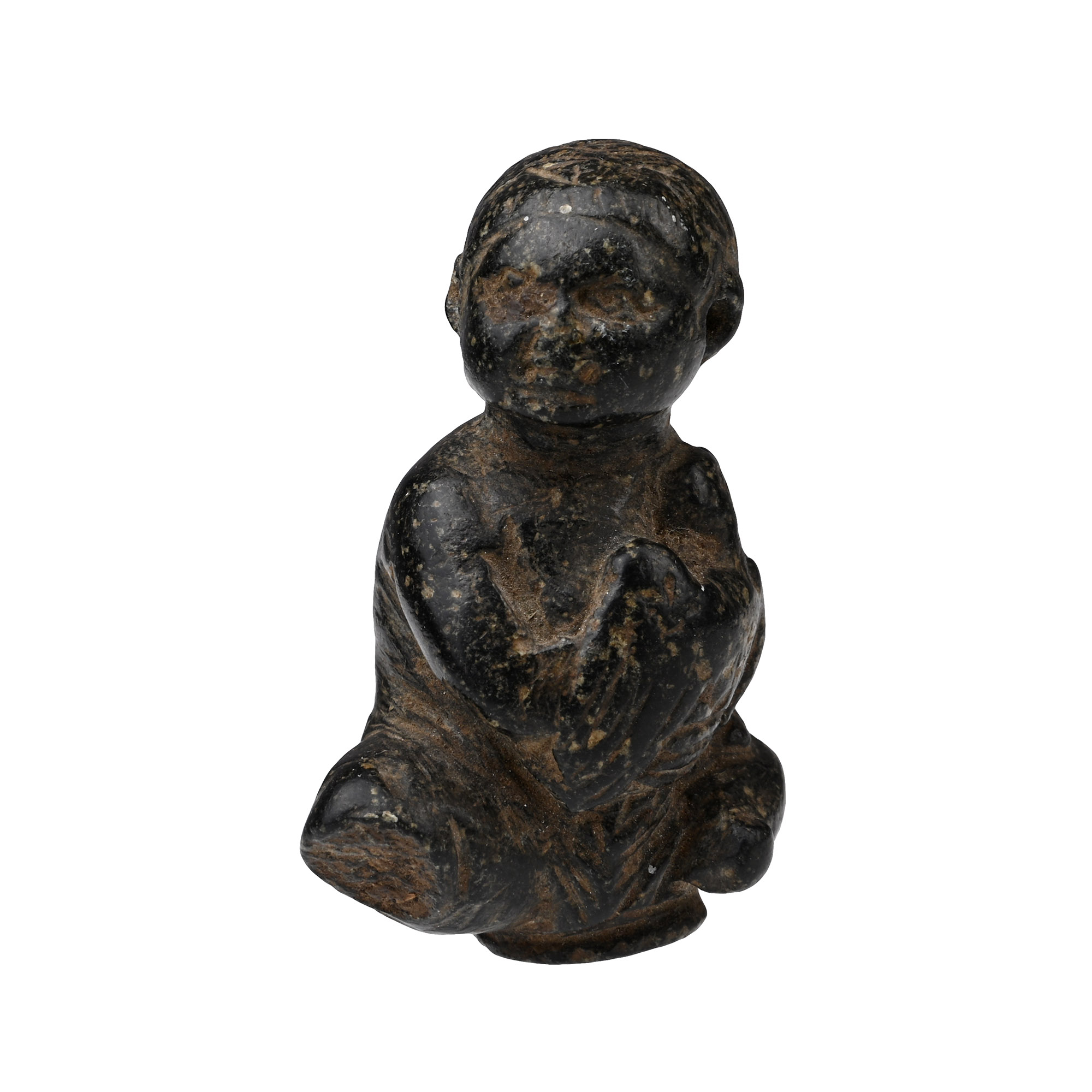 Egyptian Steatite Statuette of a Boy