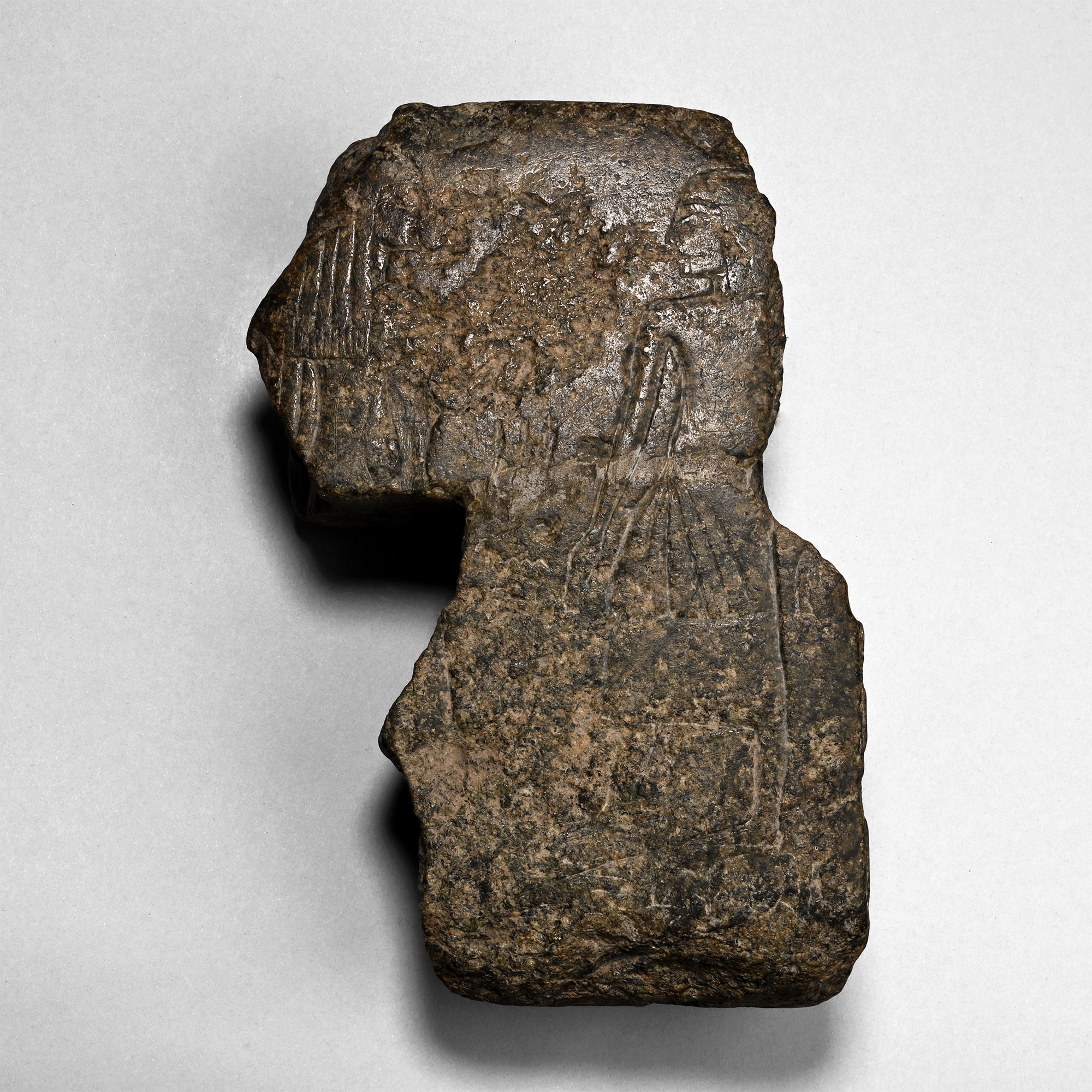 Egyptian Serpentine Statuette of a Seated Couple