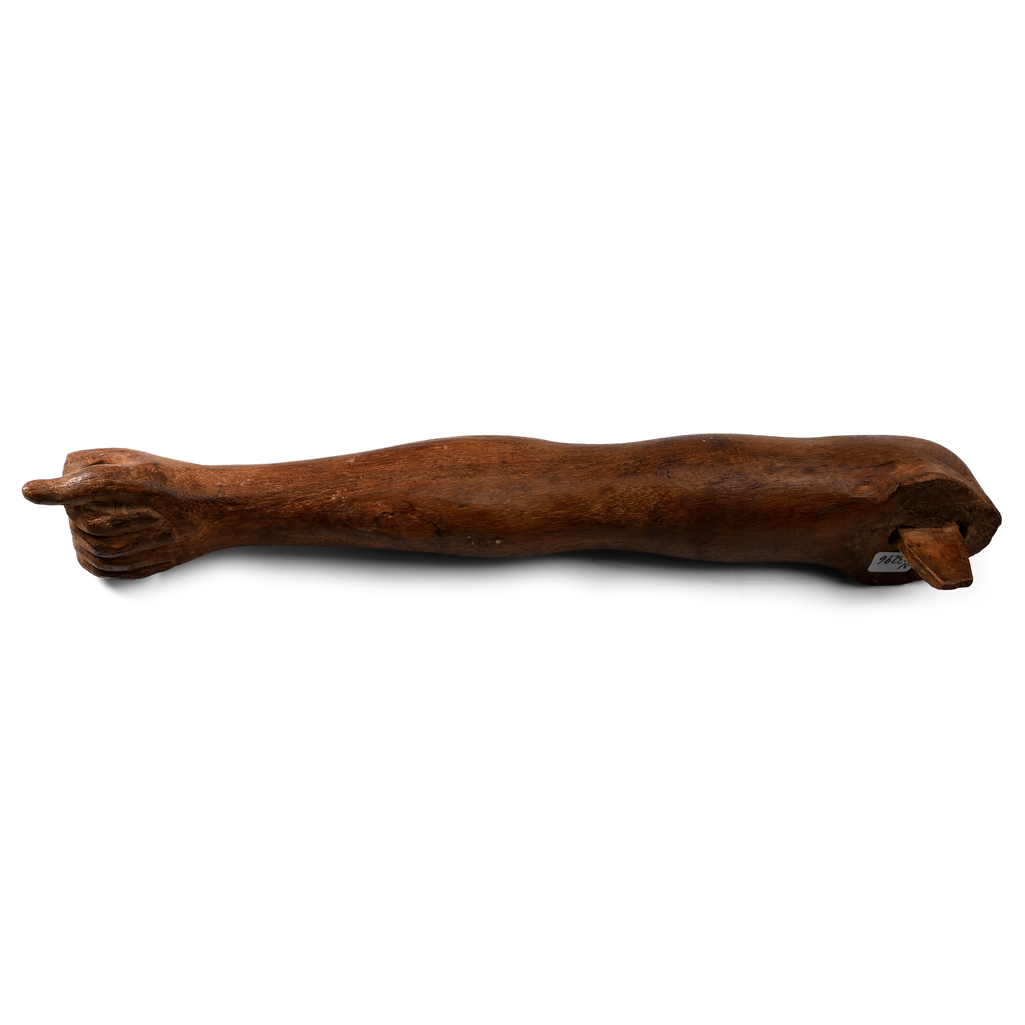 Large Egyptian Wooden Right Arm from Male Statuette