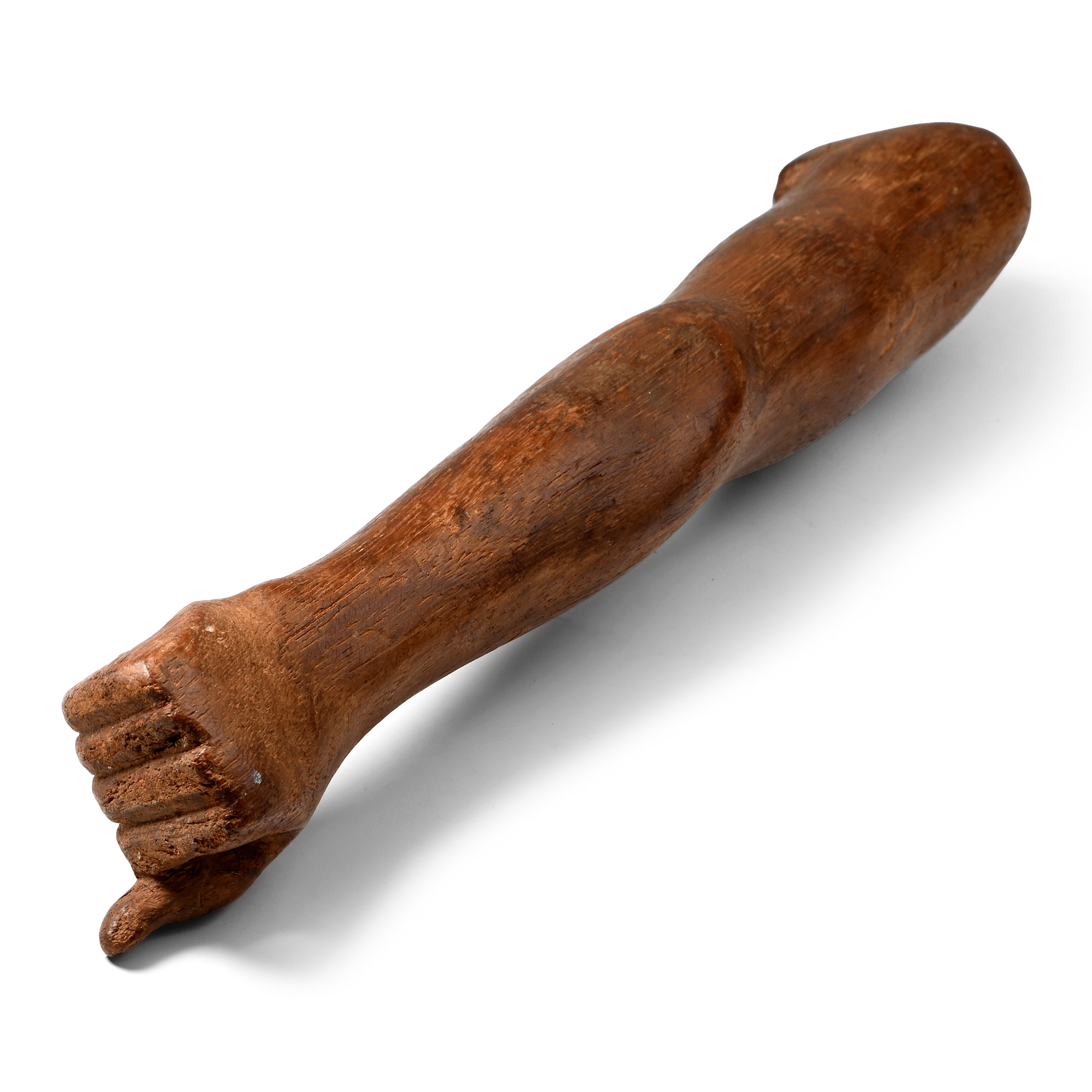 Large Egyptian Wooden Right Arm from Male Statuette