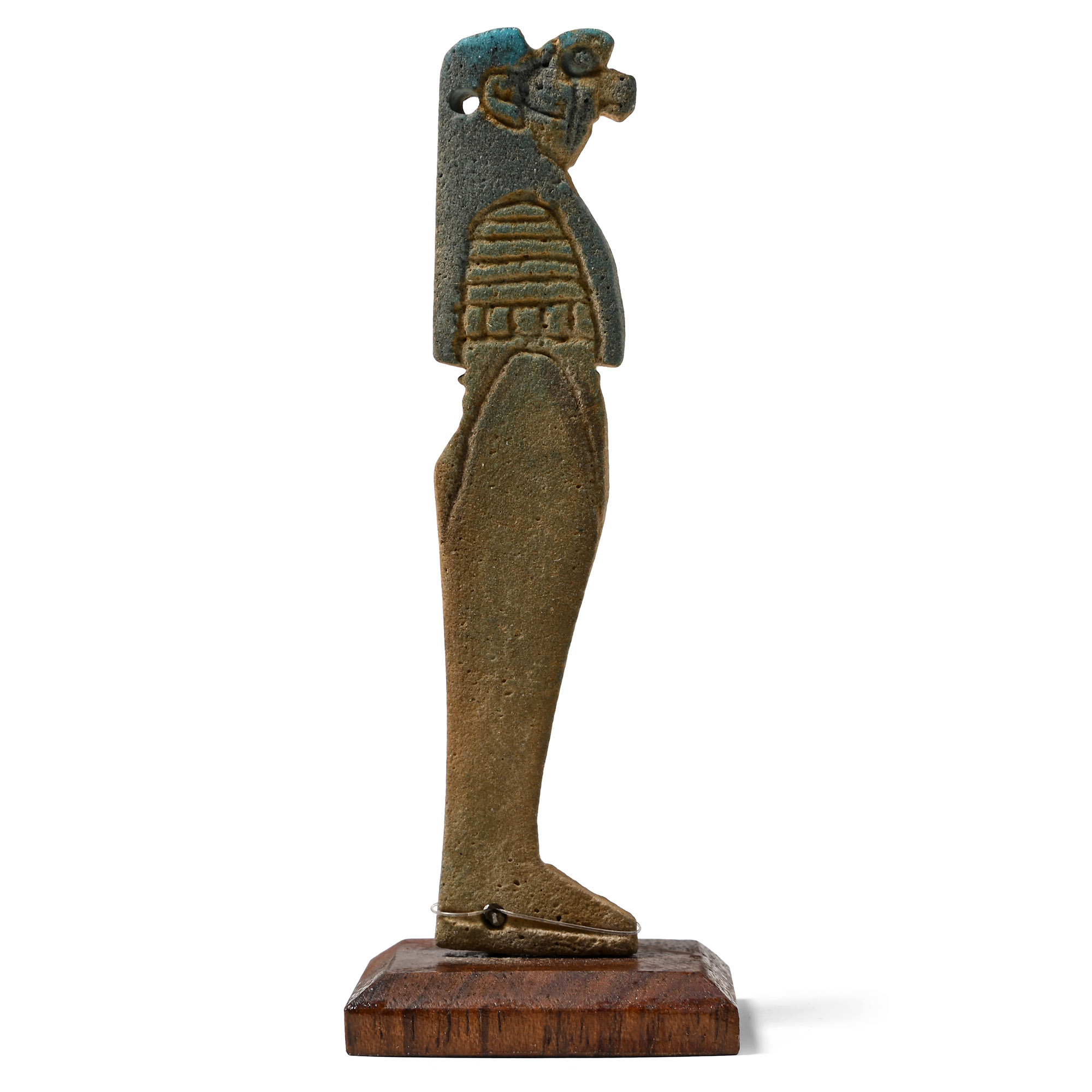 Egyptian Blue Glazed Faiance Qebehsenuef Appliqué