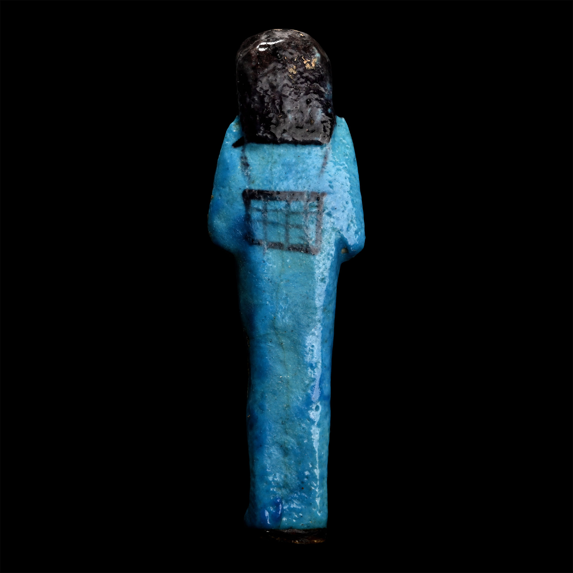 Egyptian Blue Glazed Hieroglyphic Shabti