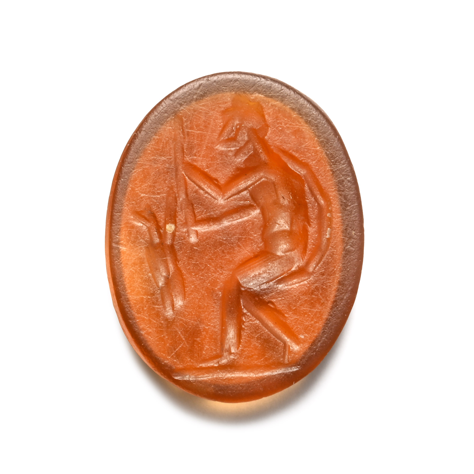 Roman Carnelian Gemstone with Fisherman
