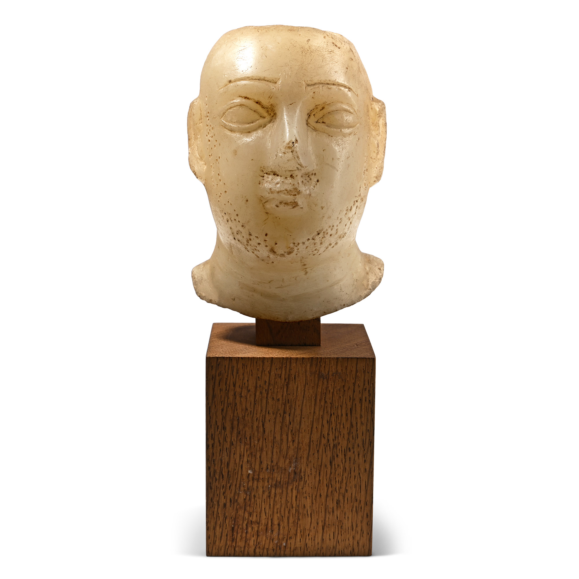 South Arabian Alabaster Head of a Man