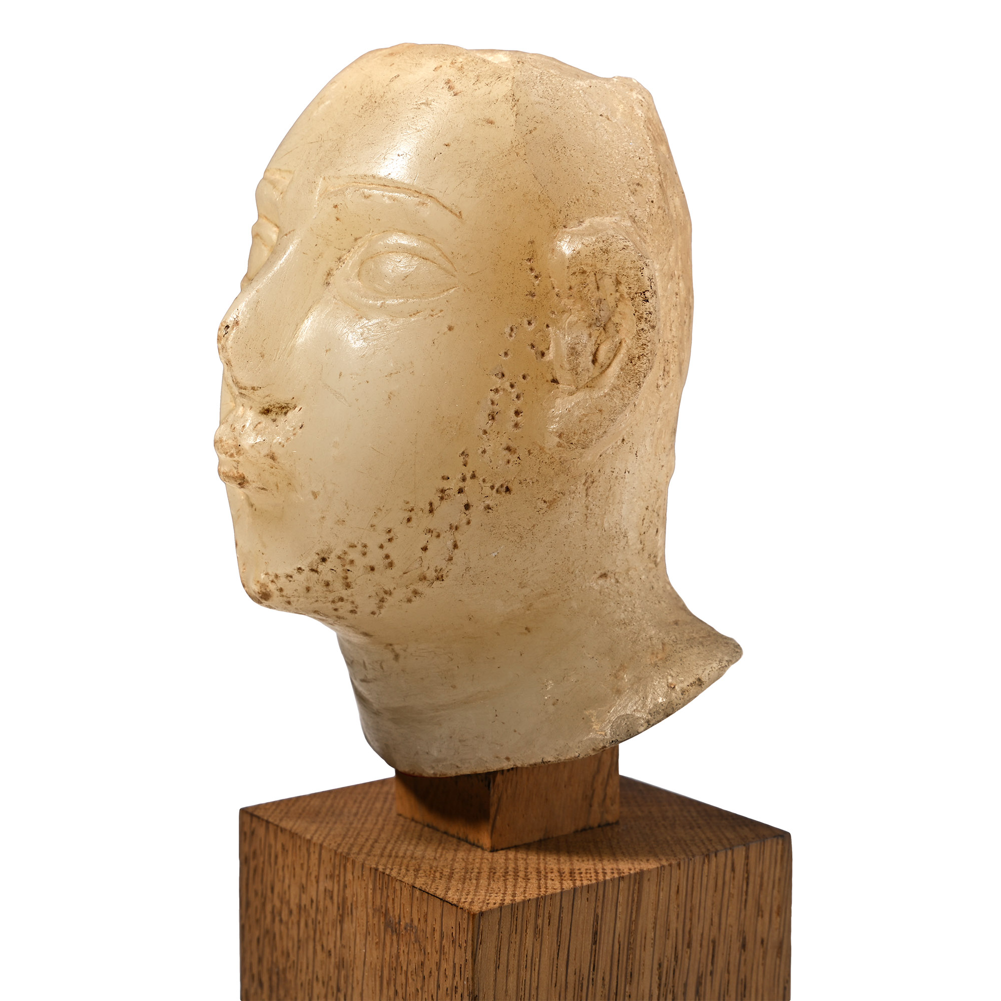 South Arabian Alabaster Head of a Man