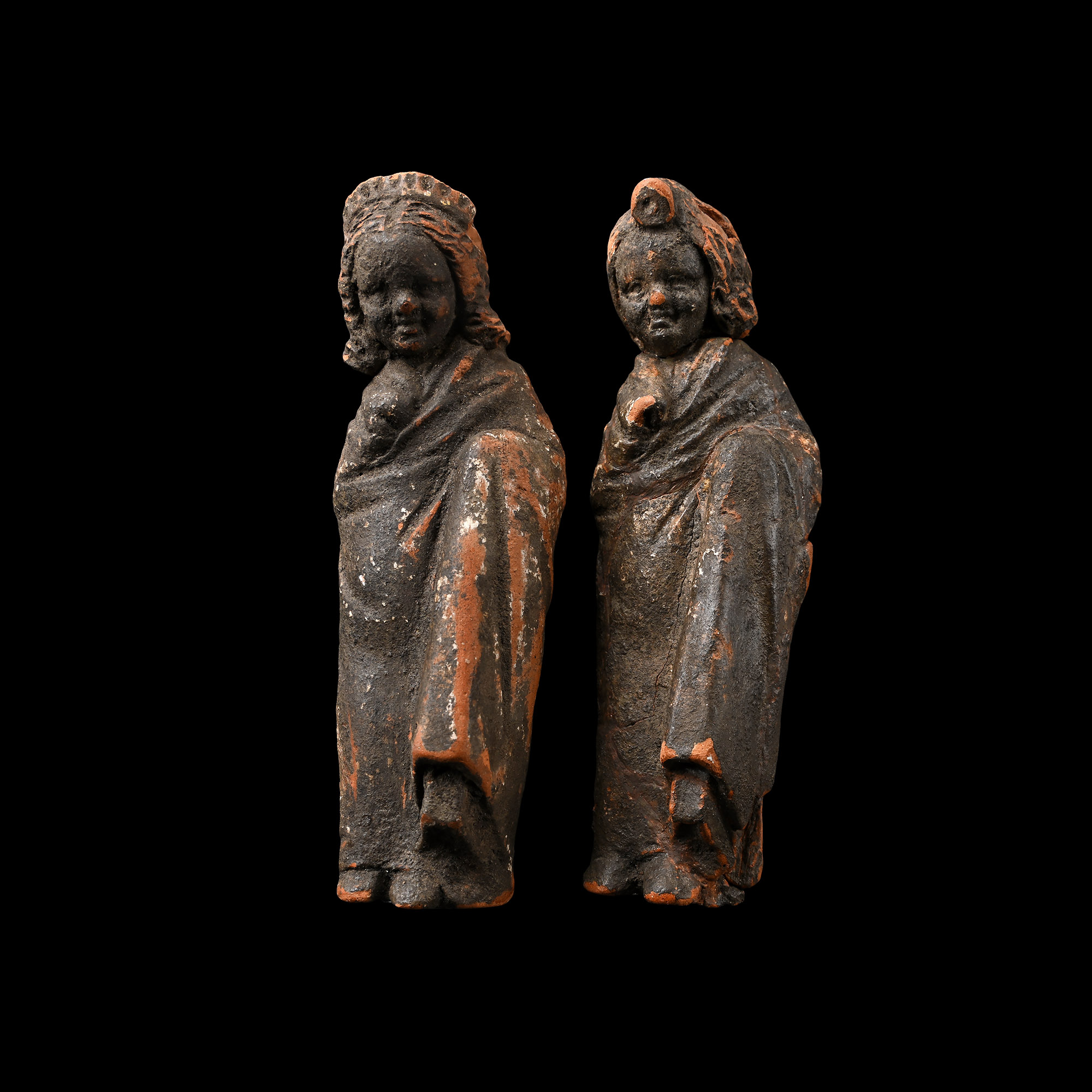 Greek Terracotta Statuettes of Robed Children