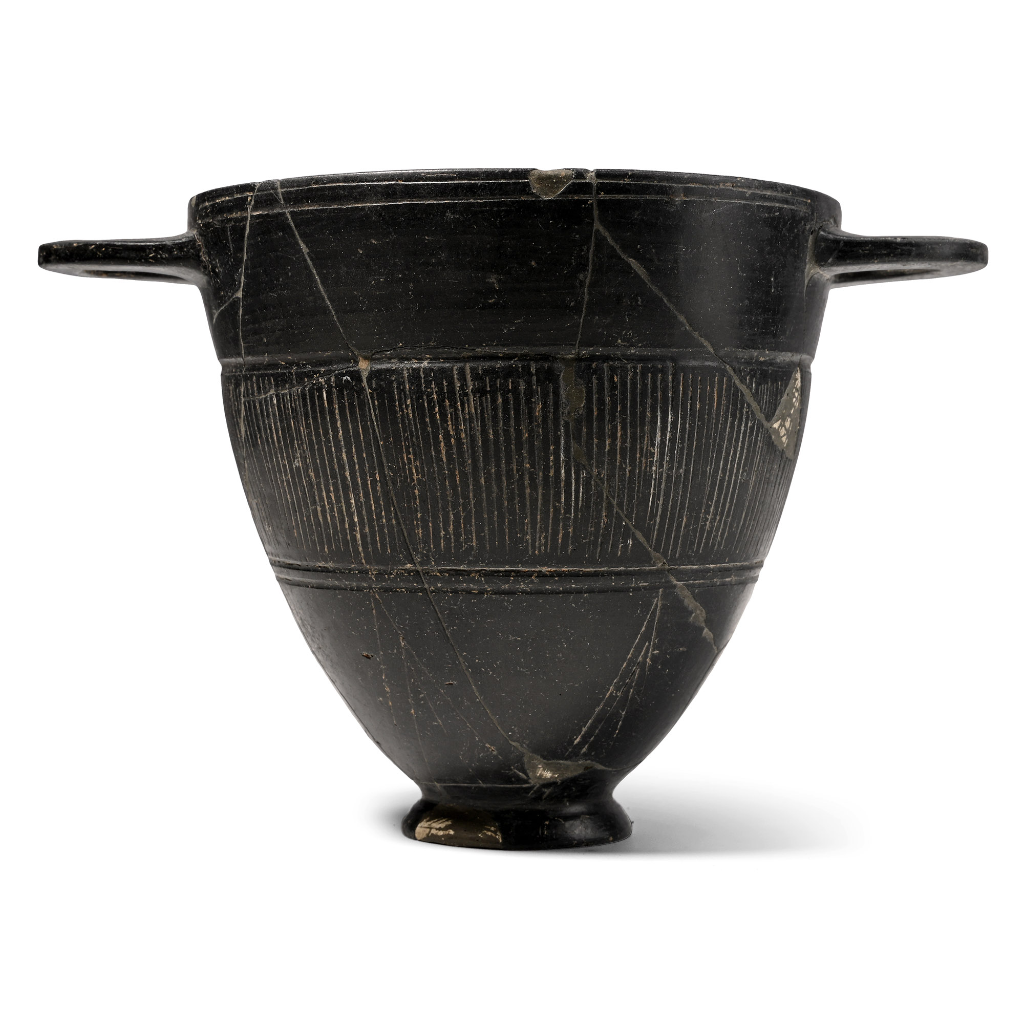 Etruscan Bucchero Terracotta Skyphos