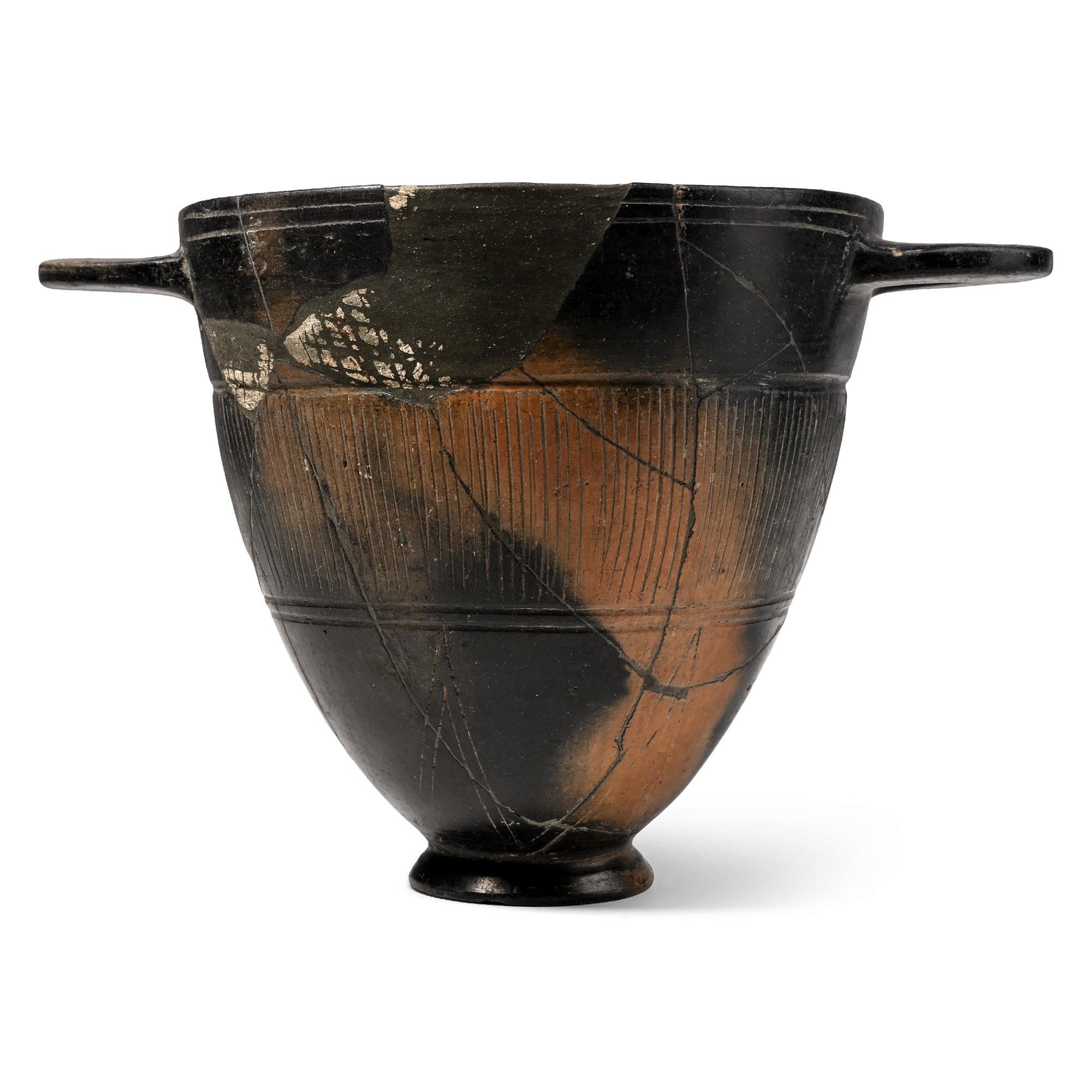 Etruscan Bucchero Terracotta Skyphos