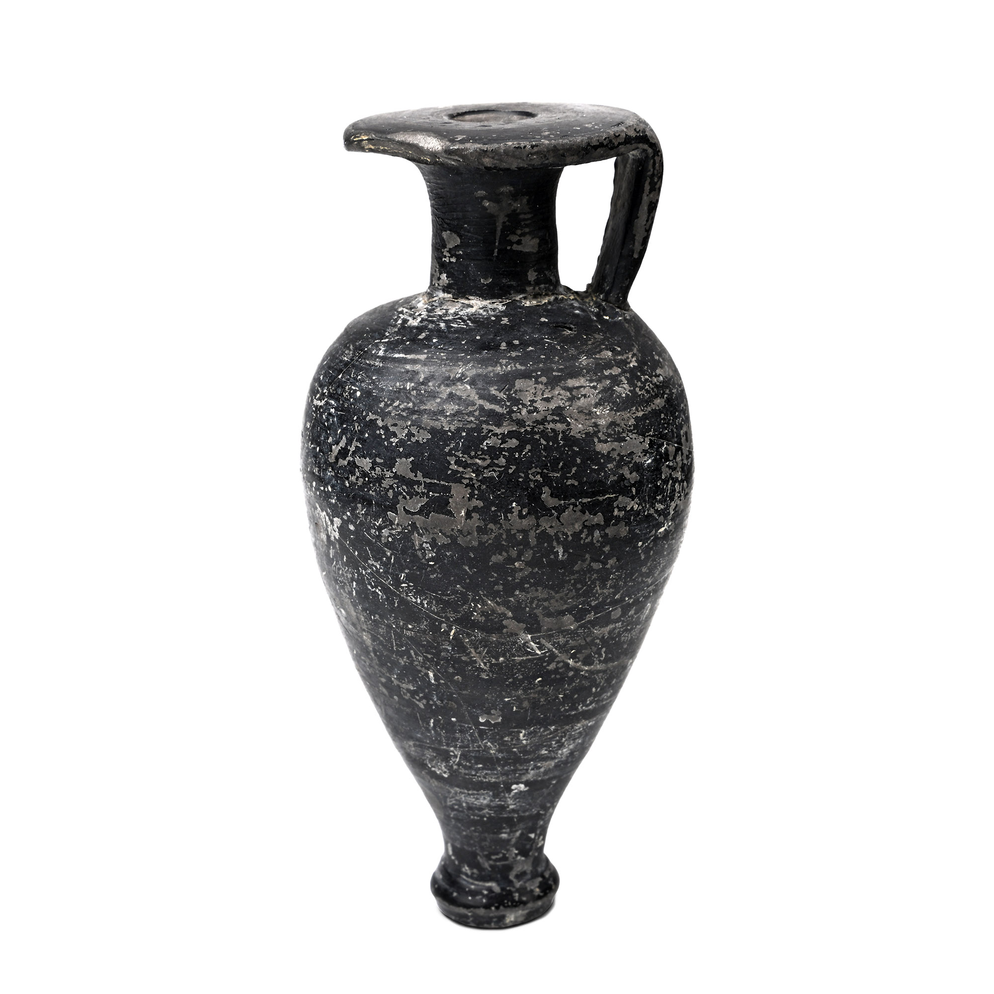 Etruscan Bucchero Terracotta Pointed Aryballos