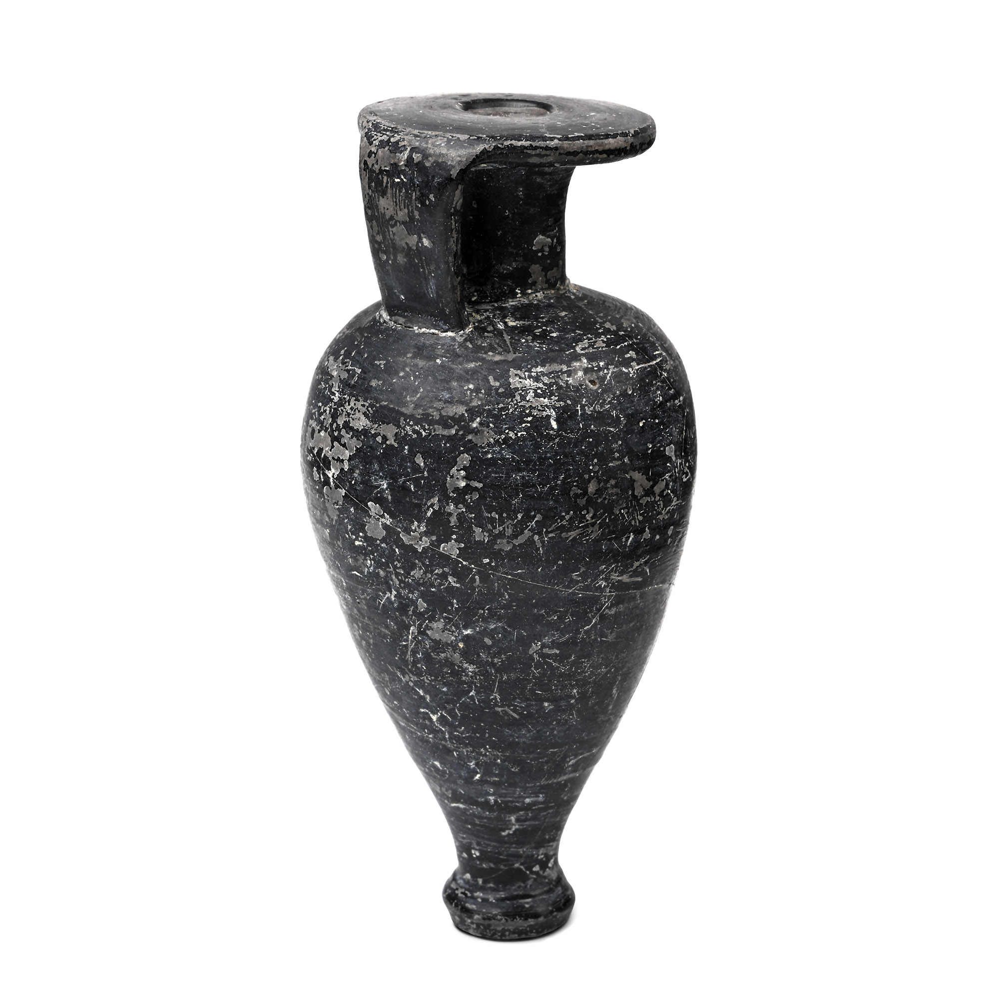 Etruscan Bucchero Terracotta Pointed Aryballos