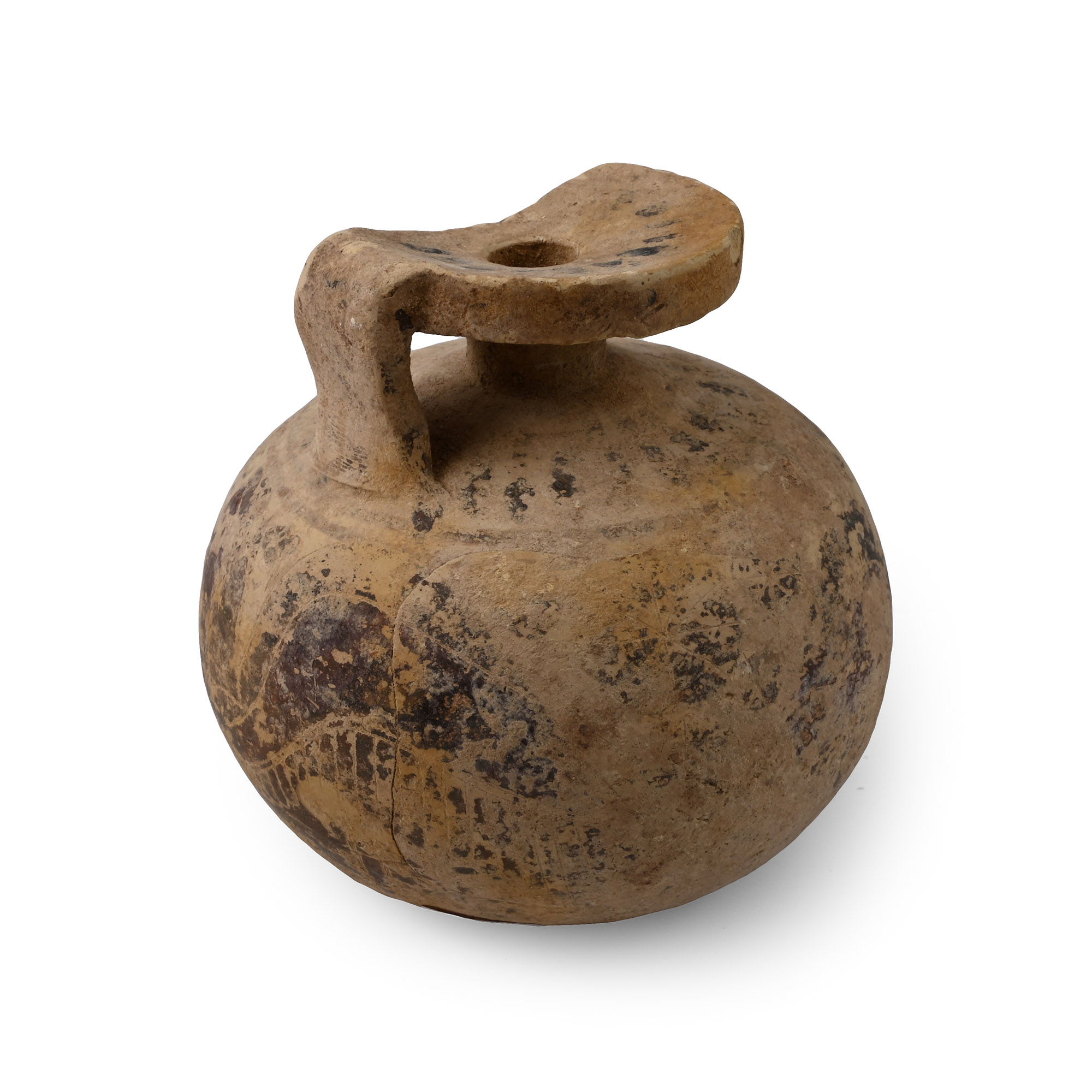 Corinthian Terracotta Round Aryballos with Sirens