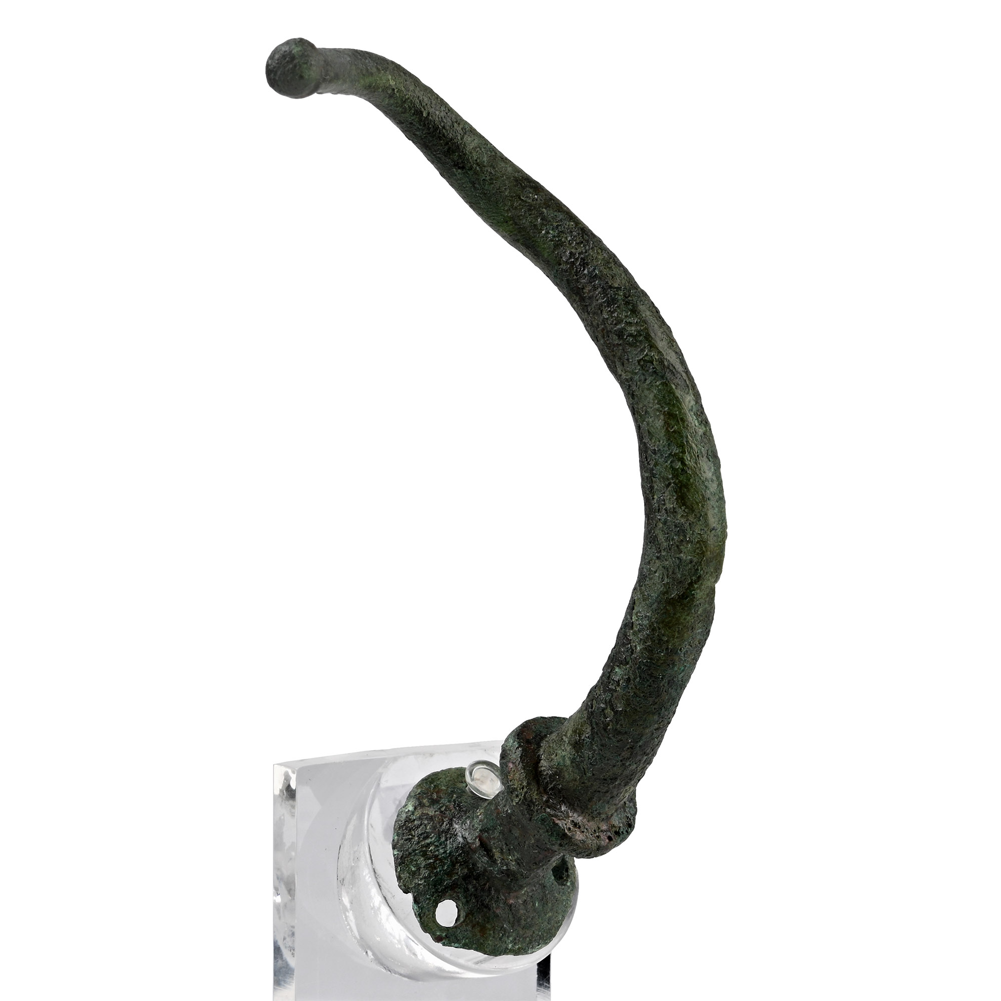 Iron Age Bronze Helmet Ornament in the Form of a Bull's Horn