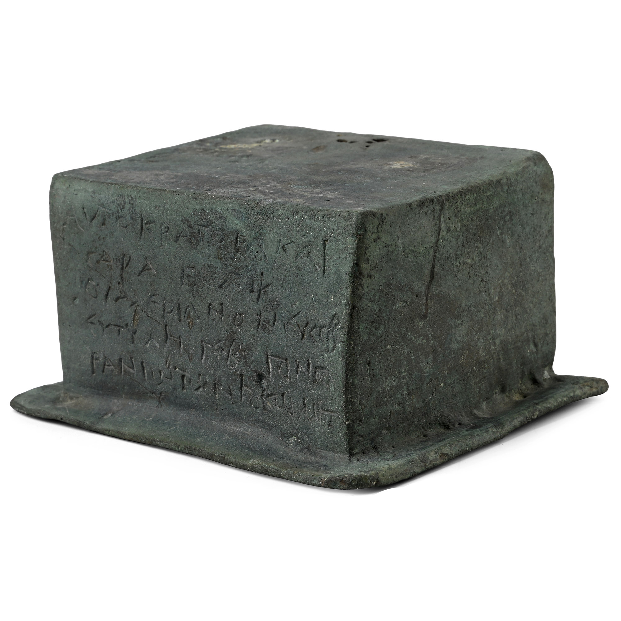 Roman Bronze Statue Plinth with Inscription for Publius Licinius Valerianus