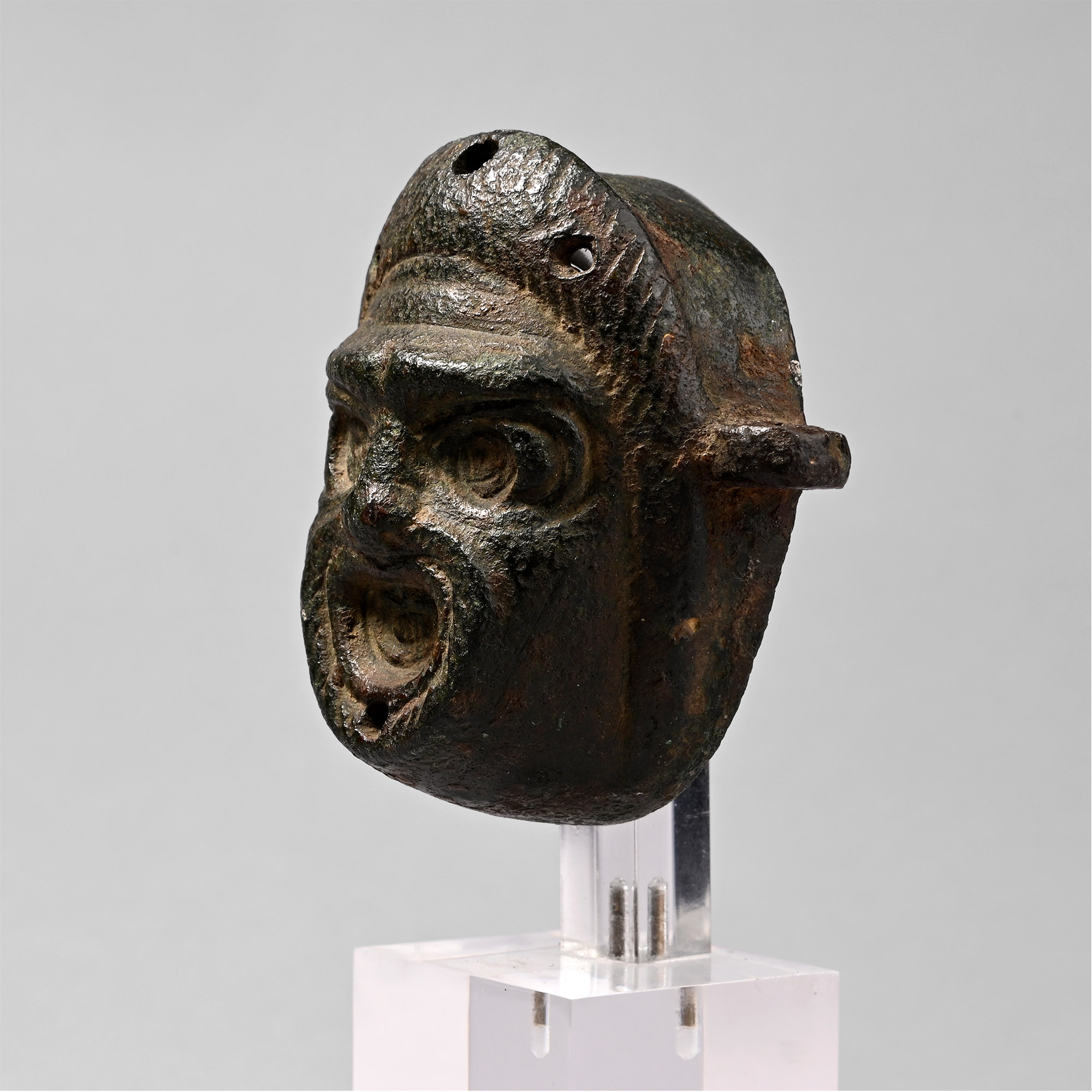 Roman Bronze Theatre Mask Mount