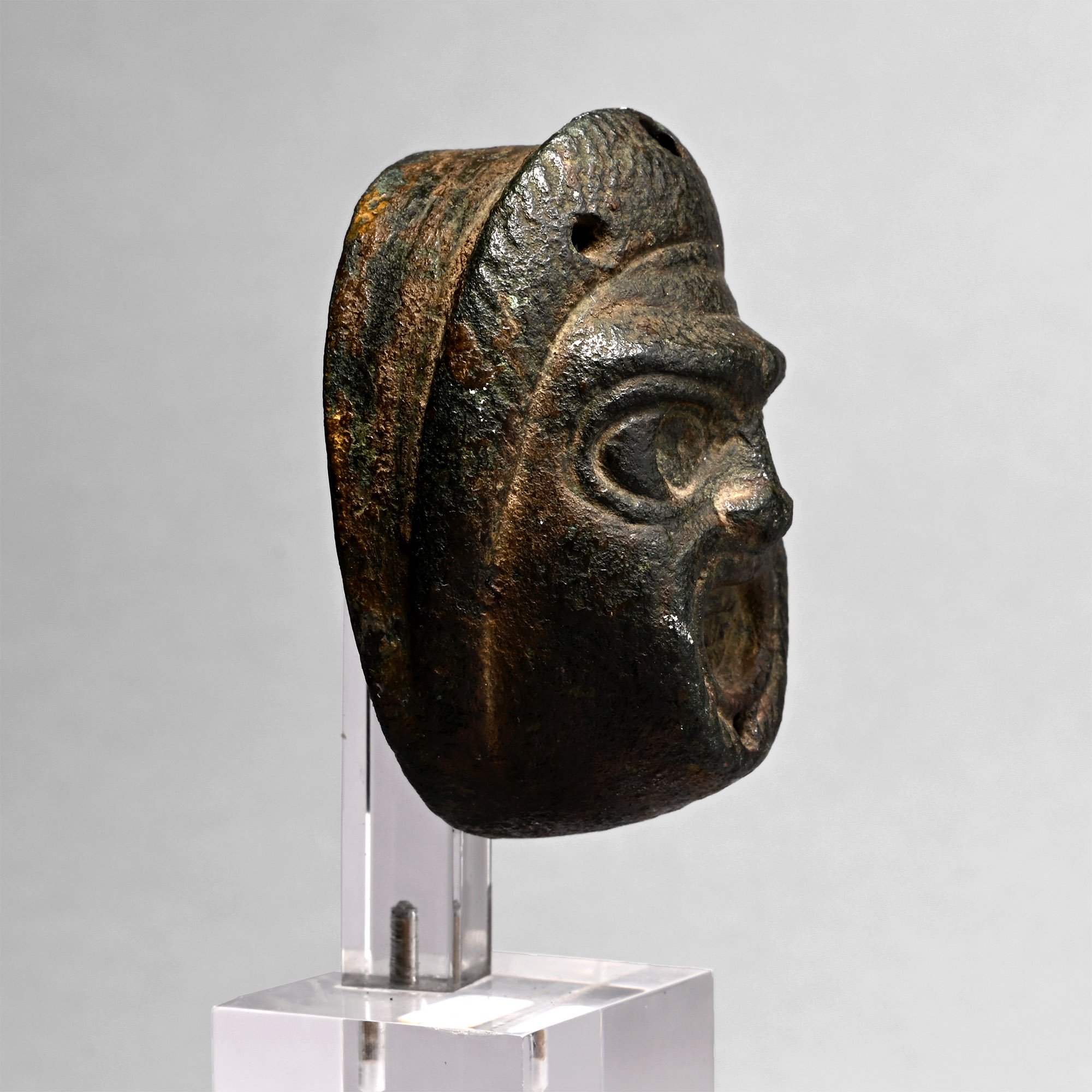 Roman Bronze Theatre Mask Mount