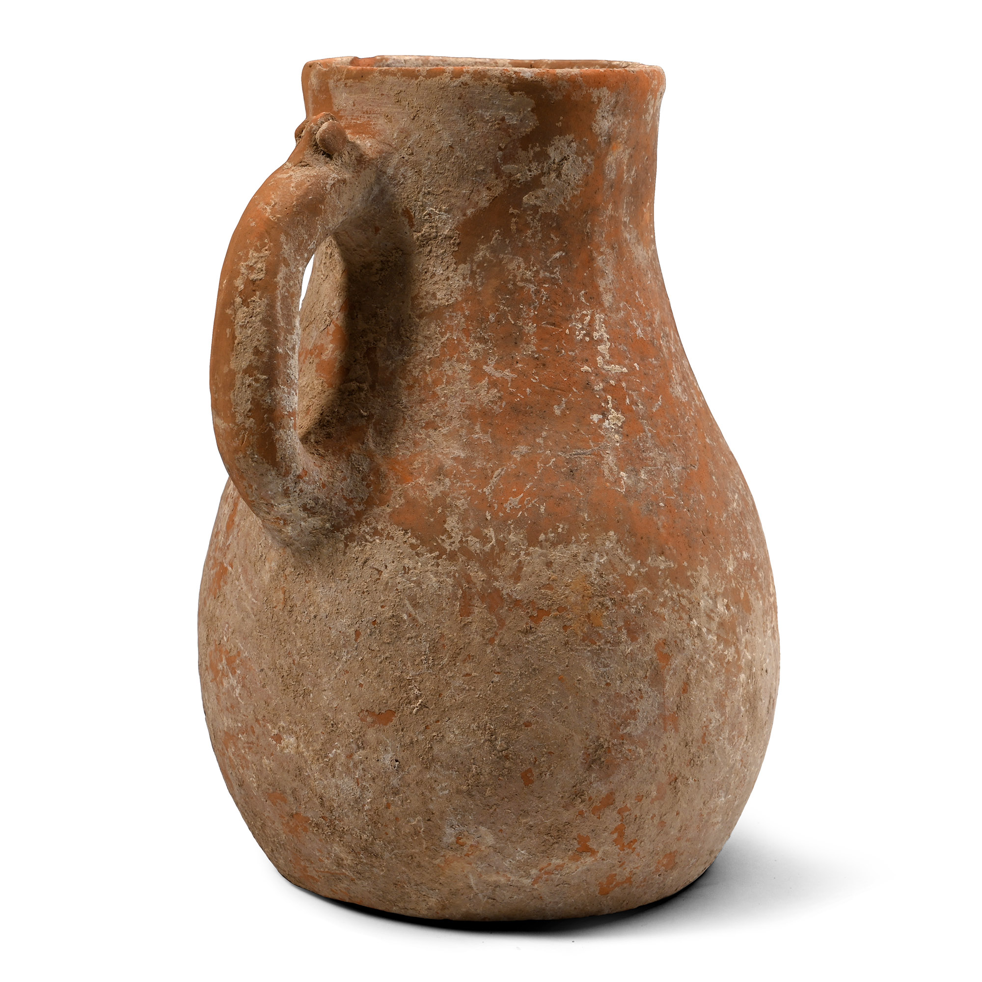 Amlash Terracotta Jug with Zoomorphic Handle