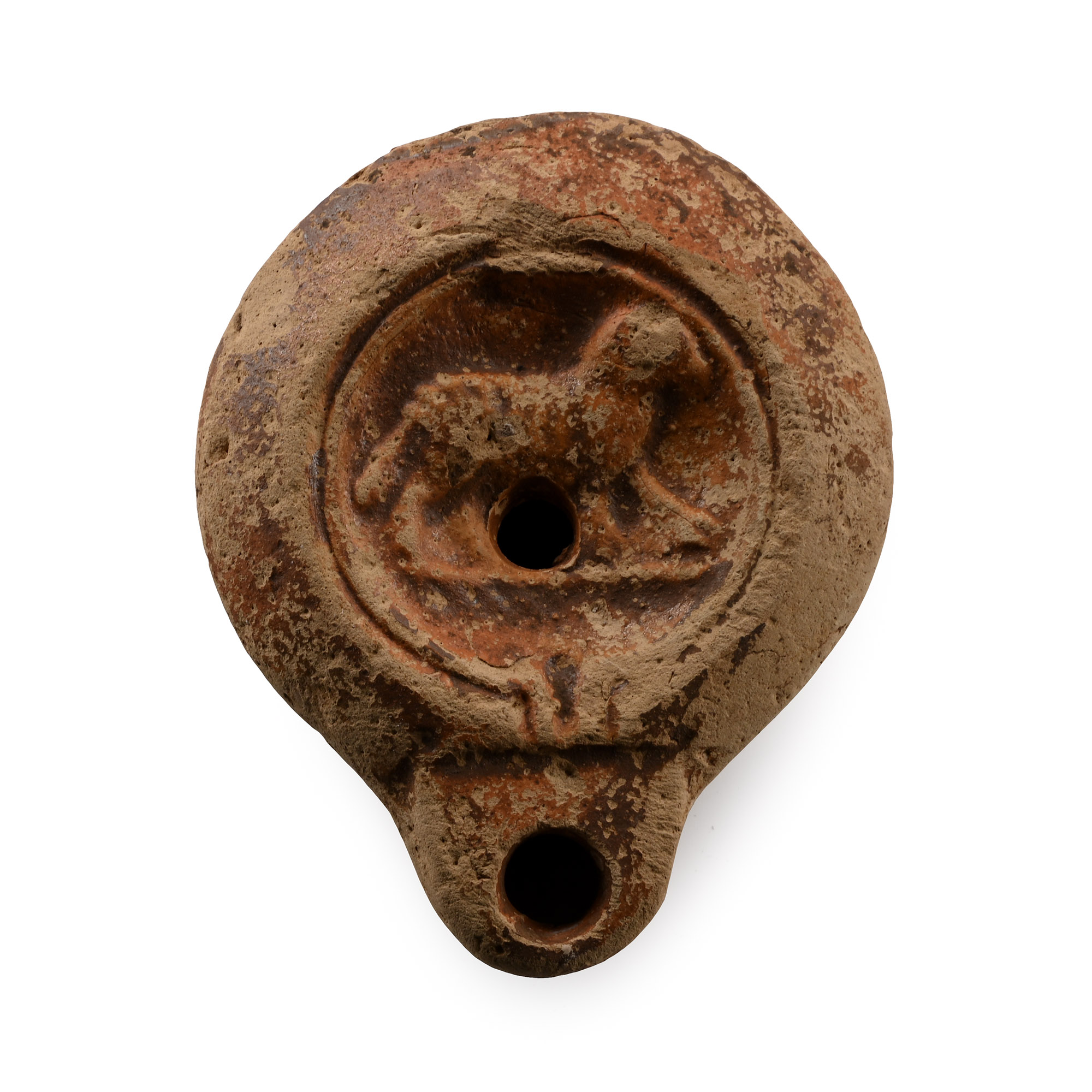 Roman Buffware Oil Lamp with Ram