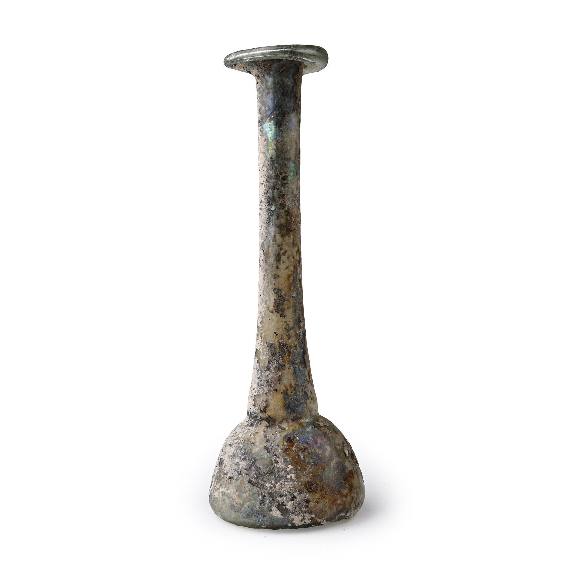 Roman Iridescent Glass Unguentarium