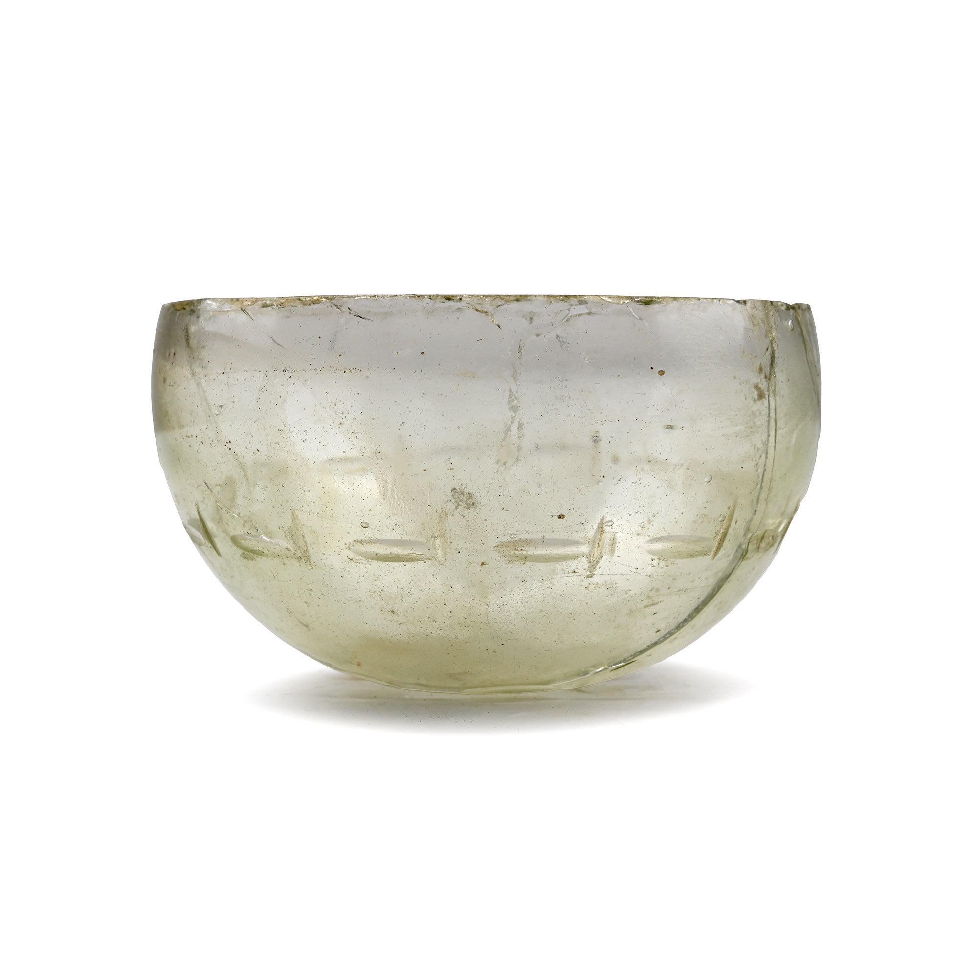 Roman Translucent Glass Bowl with Wheel-Cut Design