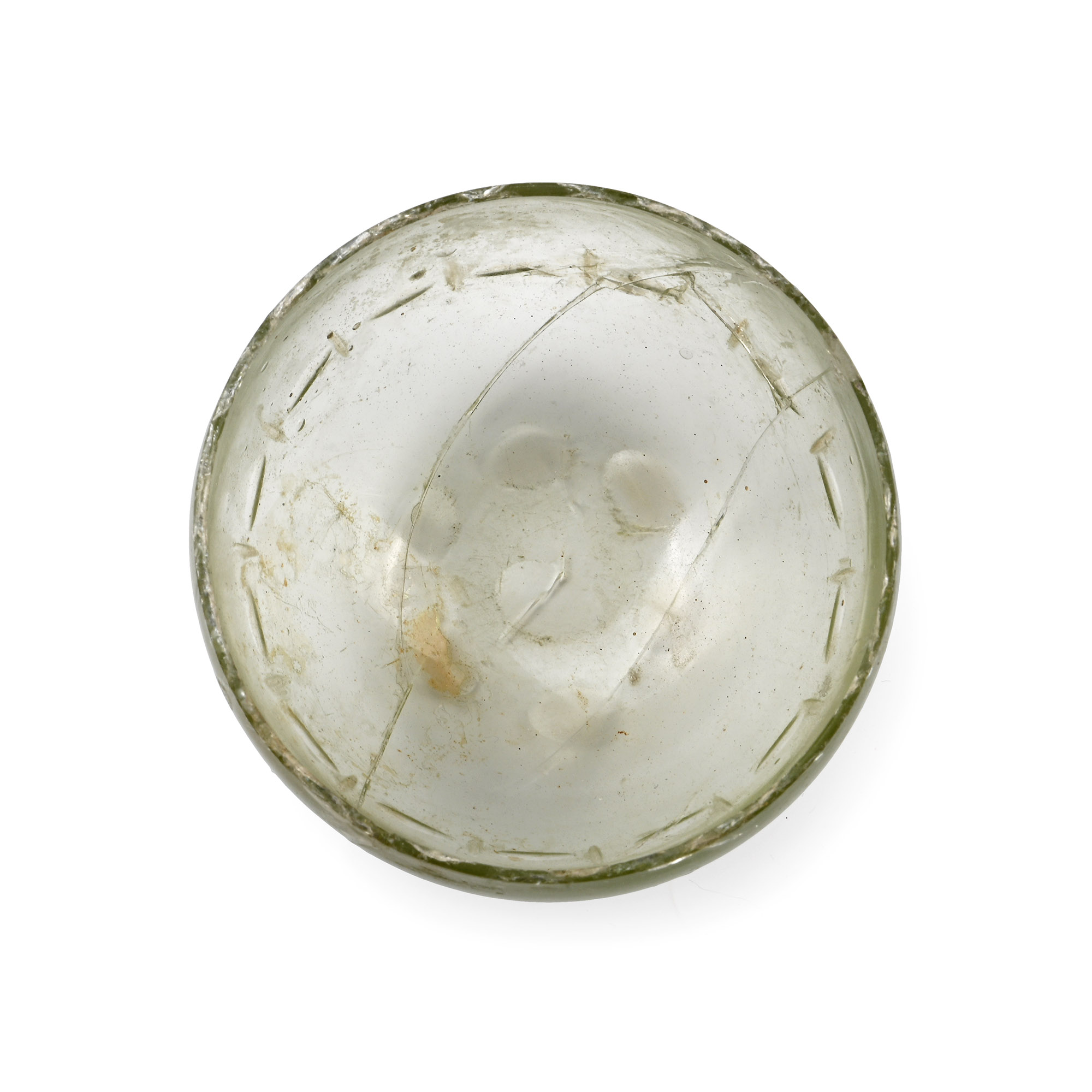 Roman Translucent Glass Bowl with Wheel-Cut Design