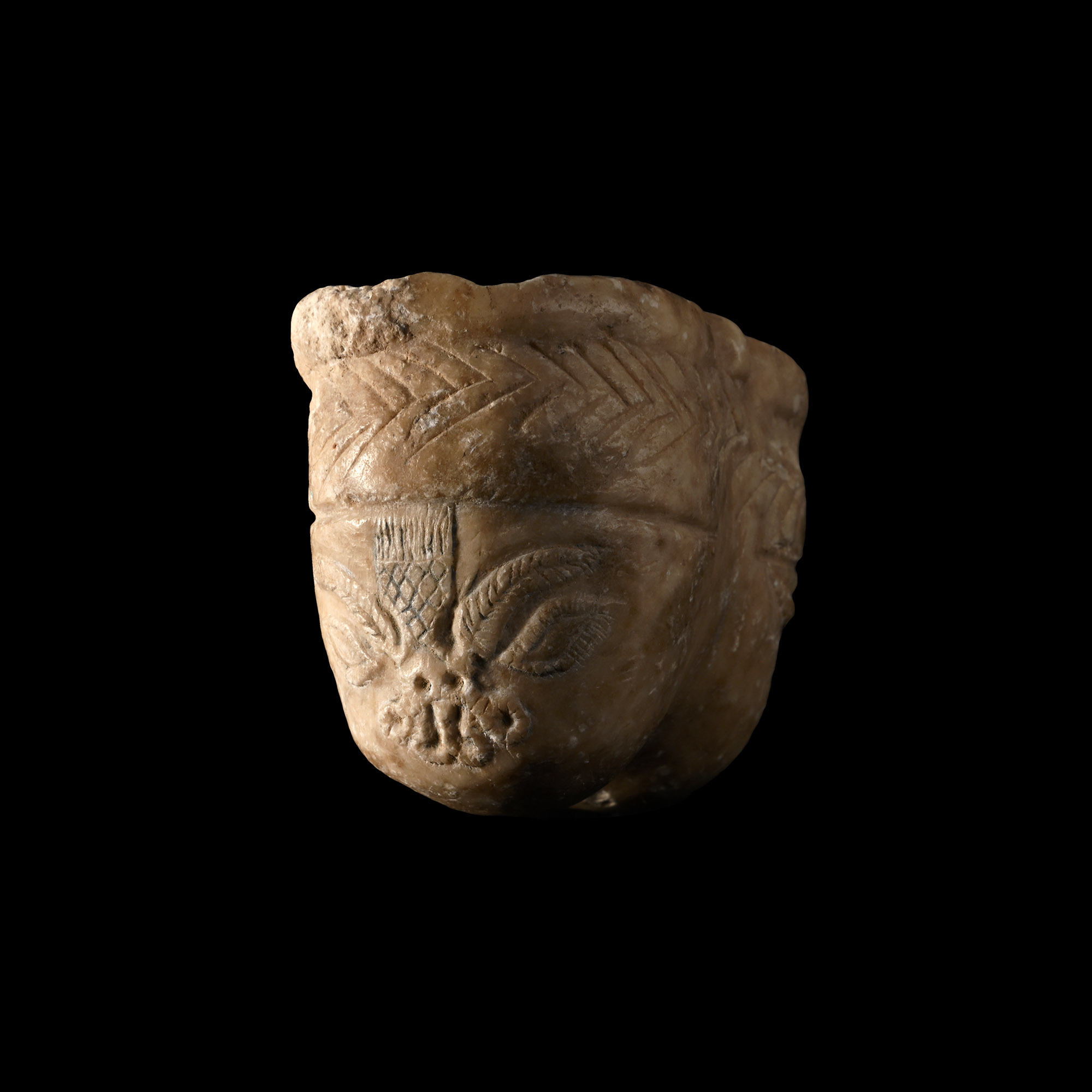 Mesopotamian Alabaster Double Kohl Jar