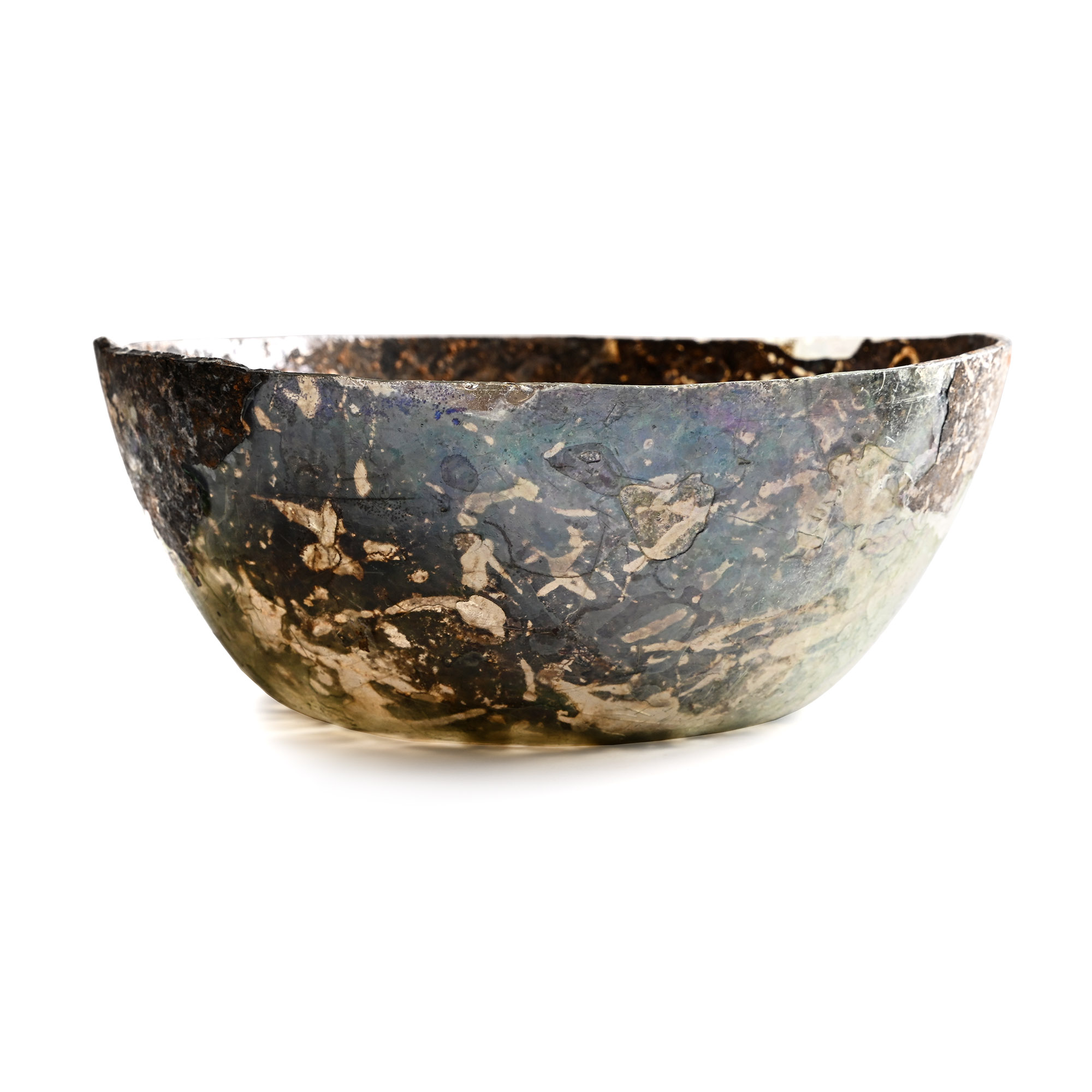 Roman Iridescent Glass High-Walled Vessel