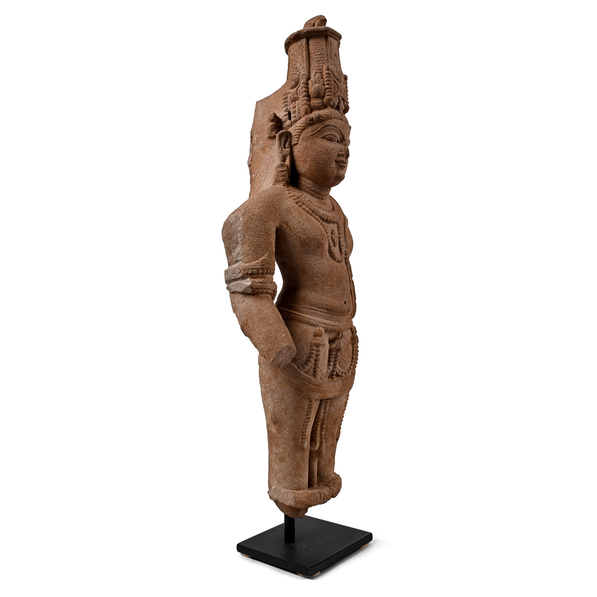 South East Asian Style Pink Sandstone Vishnu Figure