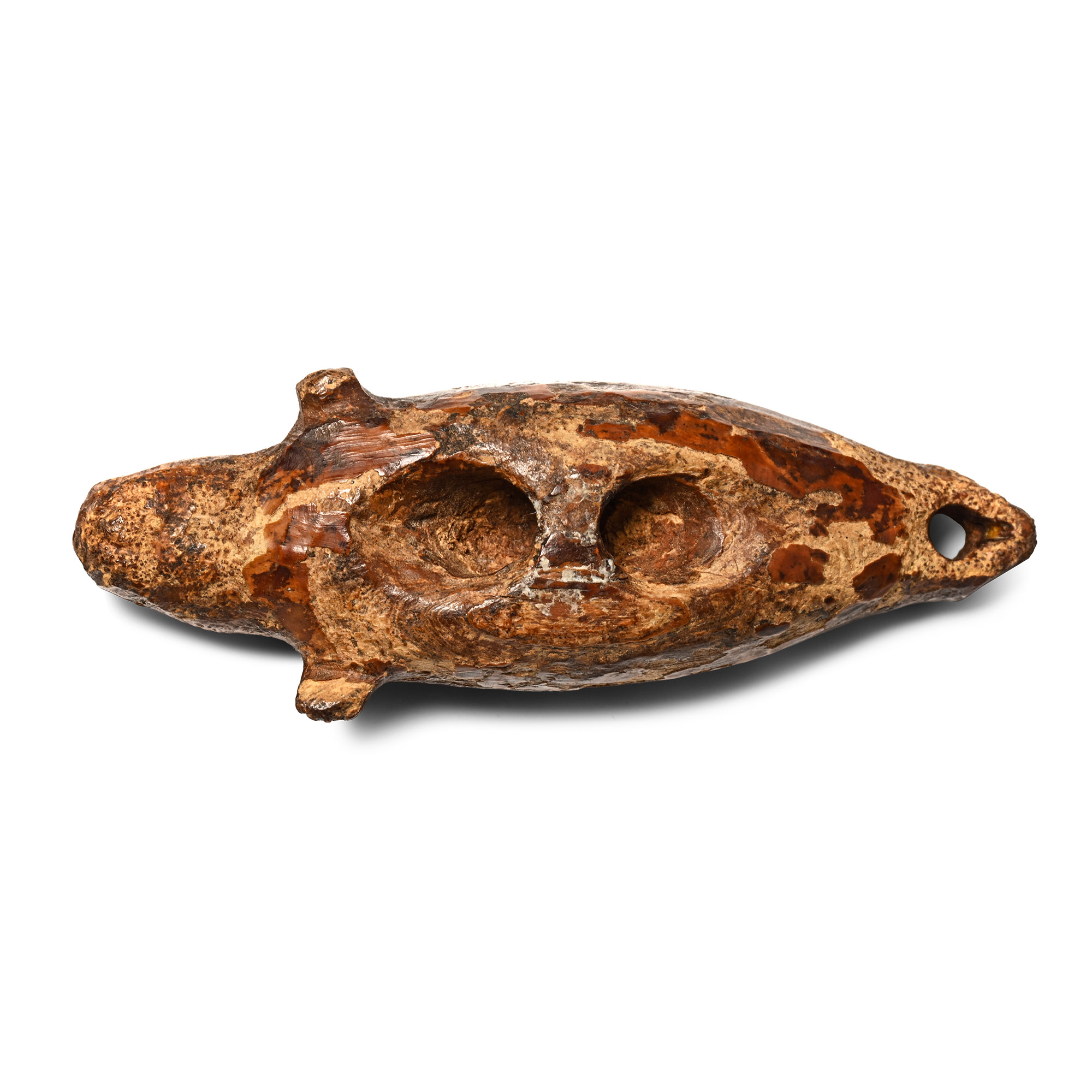 Native North American Inuit Carved Fossilized Walrus Bone Toggle in the Form of a Seal