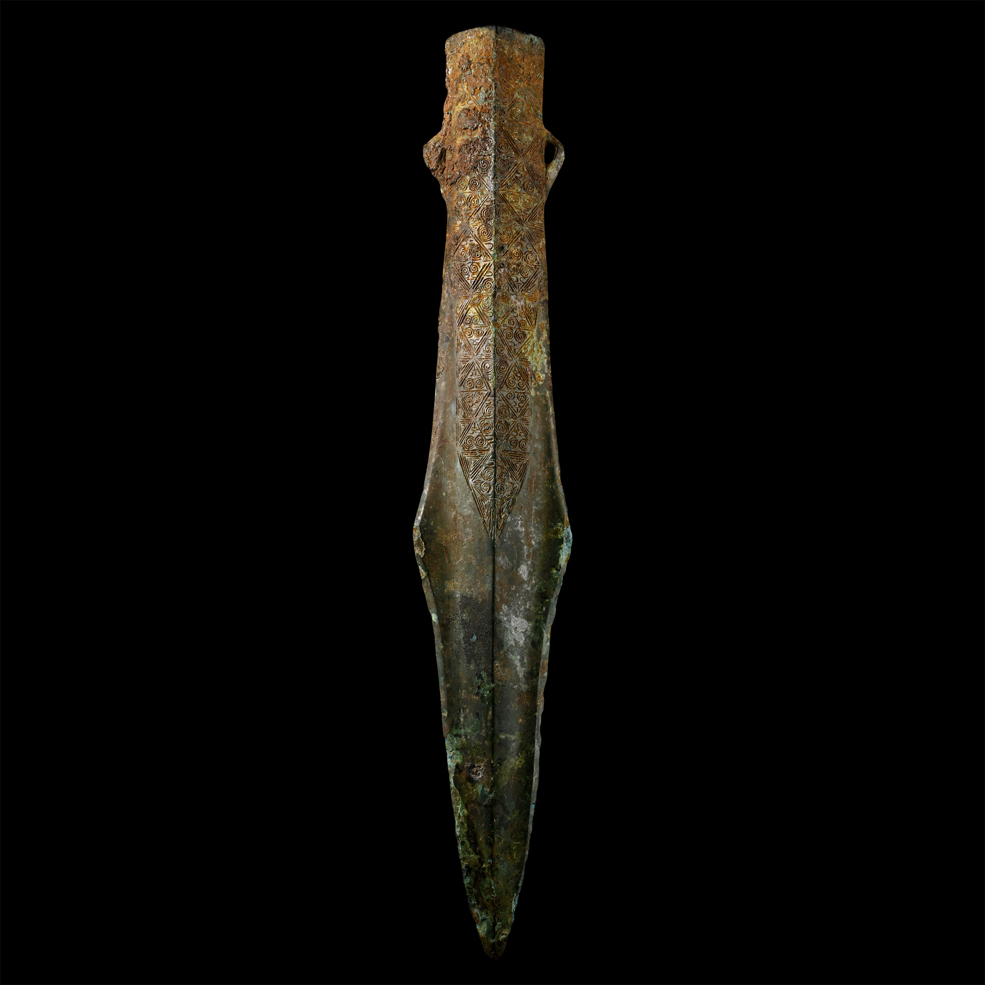 Chinese Han Bronze Socketted Spearhead.