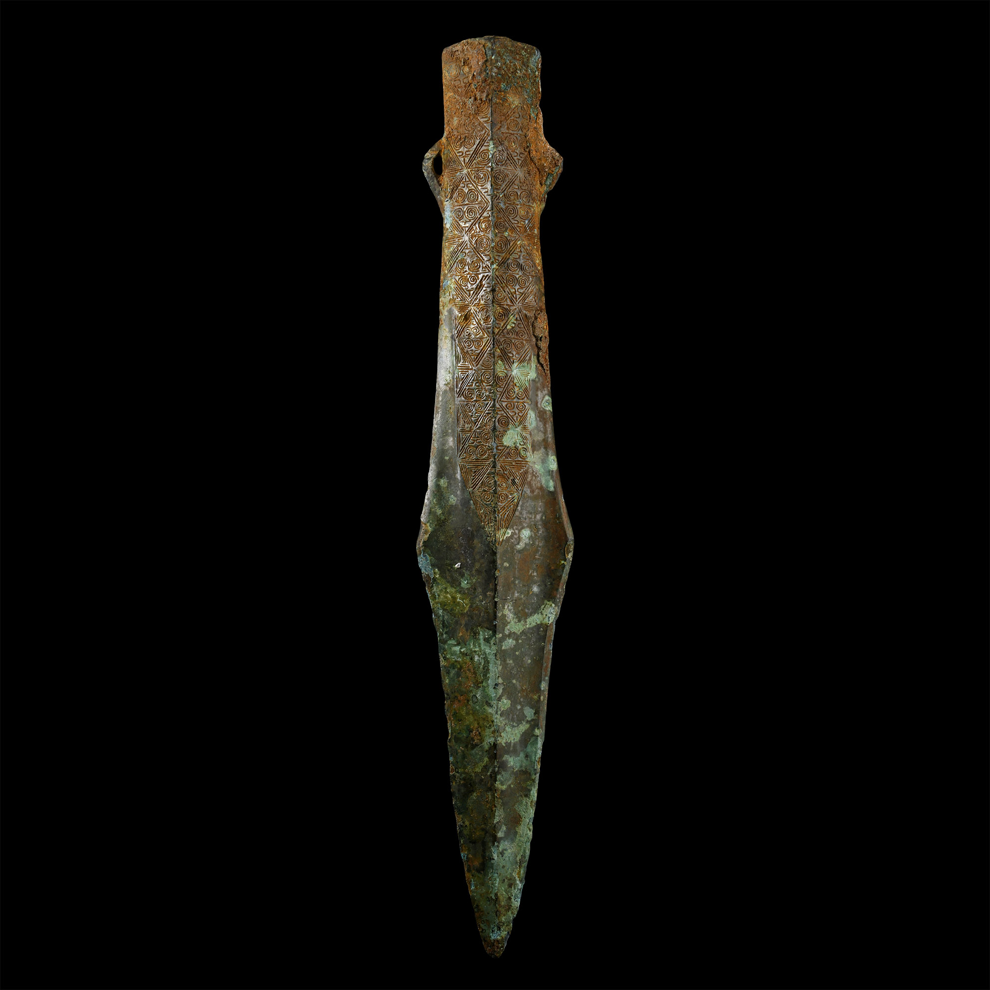 Chinese Han Bronze Socketted Spearhead.