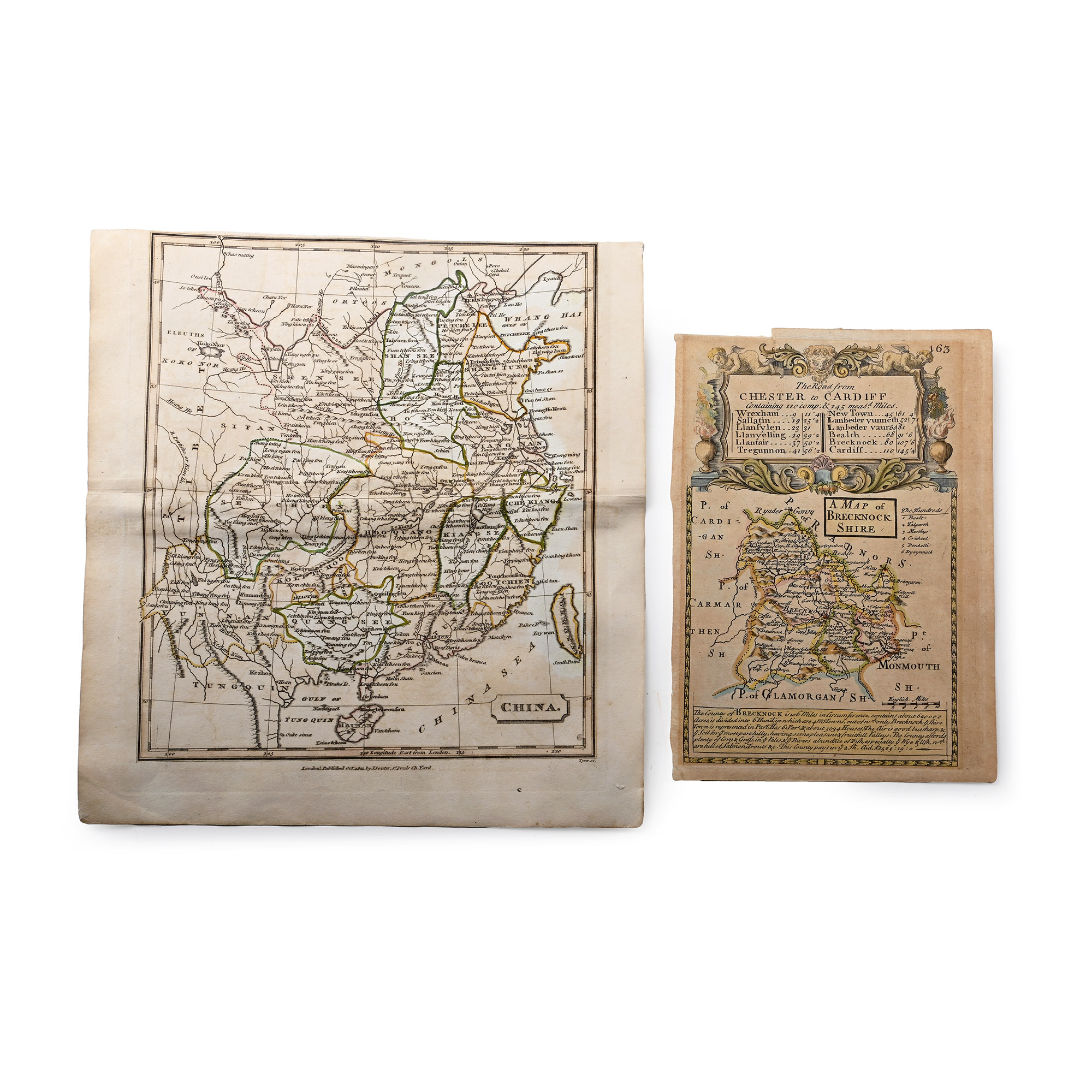 Antique Maps of Brecknockshire and China