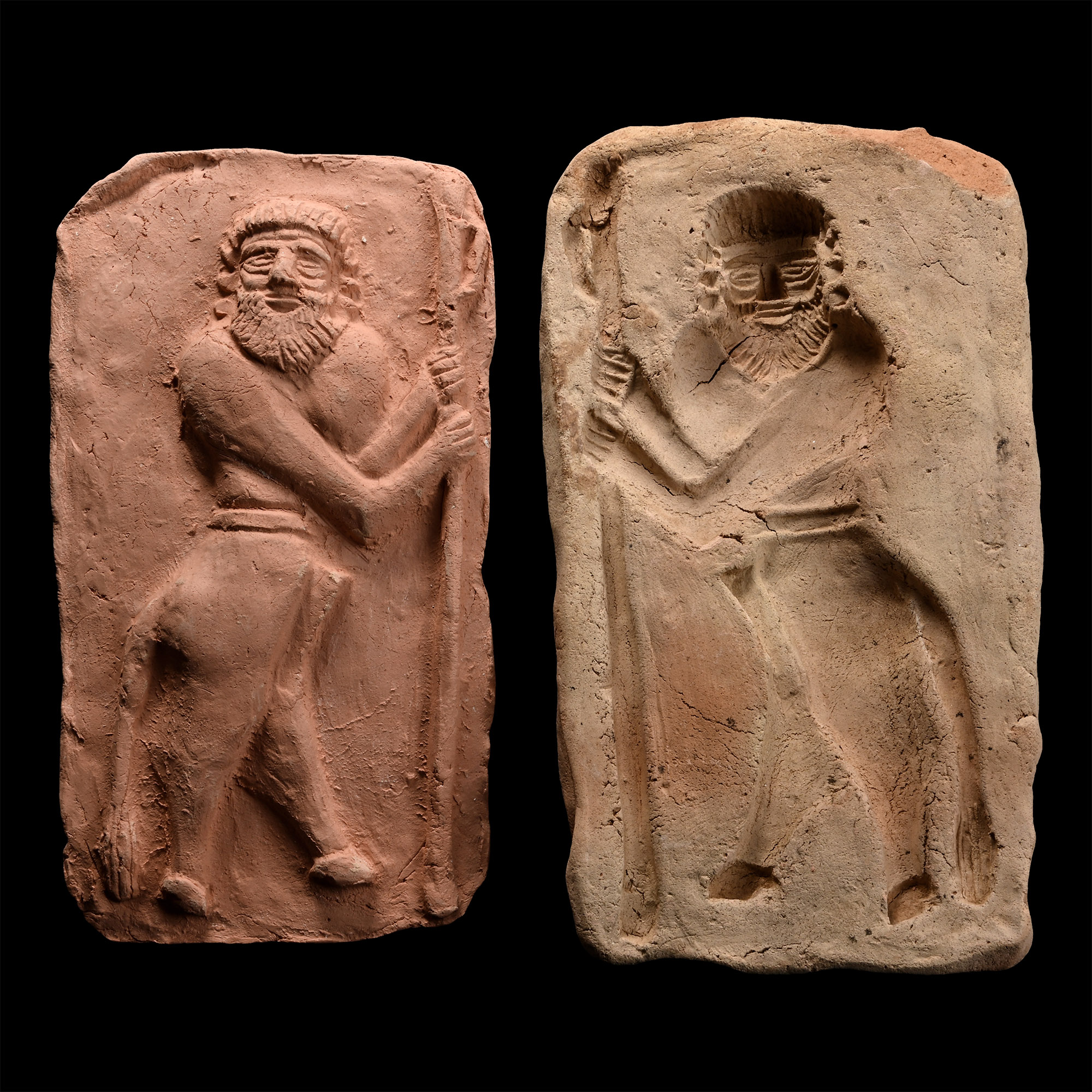 Old Babylonian Ceramic Plaque Mould of a Standing God
